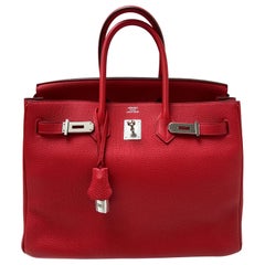 Hermes Geranium Red Birkin 35 Bag