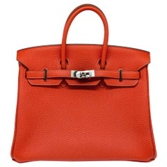 Hermès Geranium Togo 25cm Birkin Bag