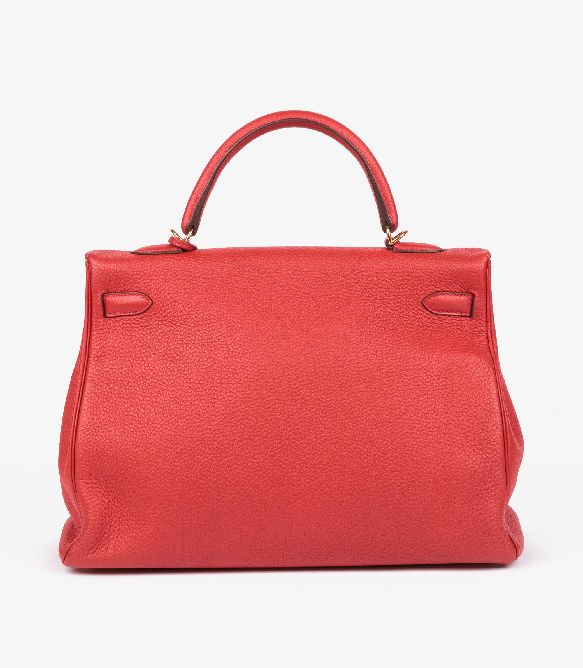 Femenino o masculino Kelly de piel de togo Hermès Geranio 35cm Retourne en venta