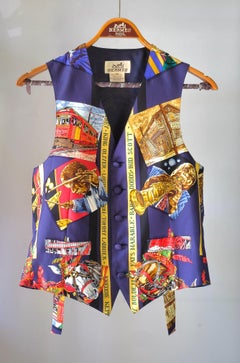 HERMÈS - Vintage men's silk vest "New Orleans" by Loïc Dubigeon, 1996