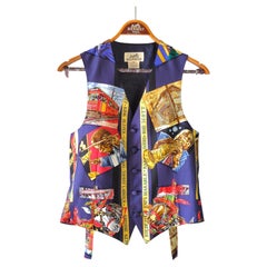 HERMÈS - Vintage men's silk vest "New Orleans" by Loïc Dubigeon, 1996