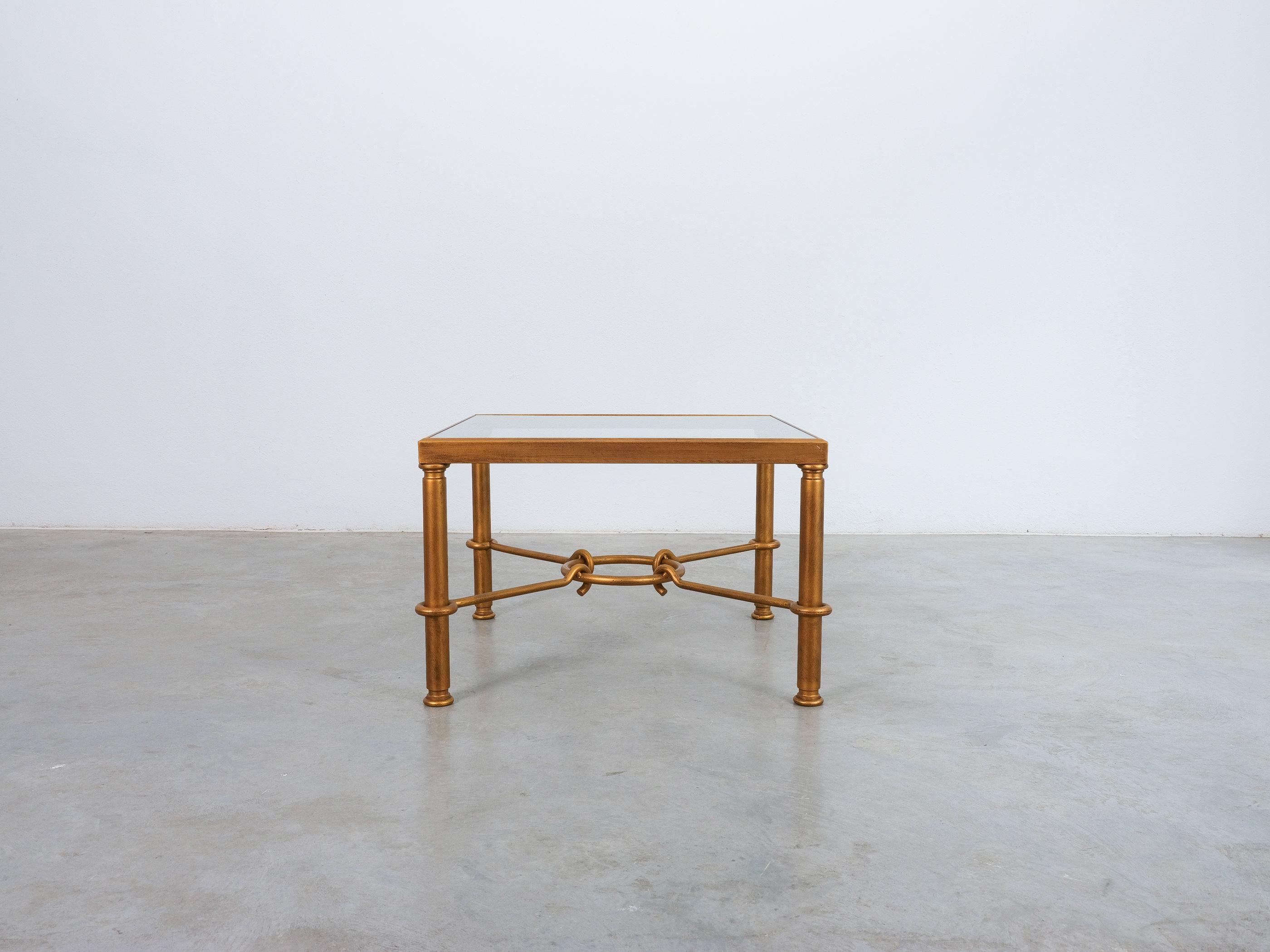 Gilt iron coffee table for Hermes by artist/designer Giovanni Banci, Italy, 1970
Dimensions are 25.6
