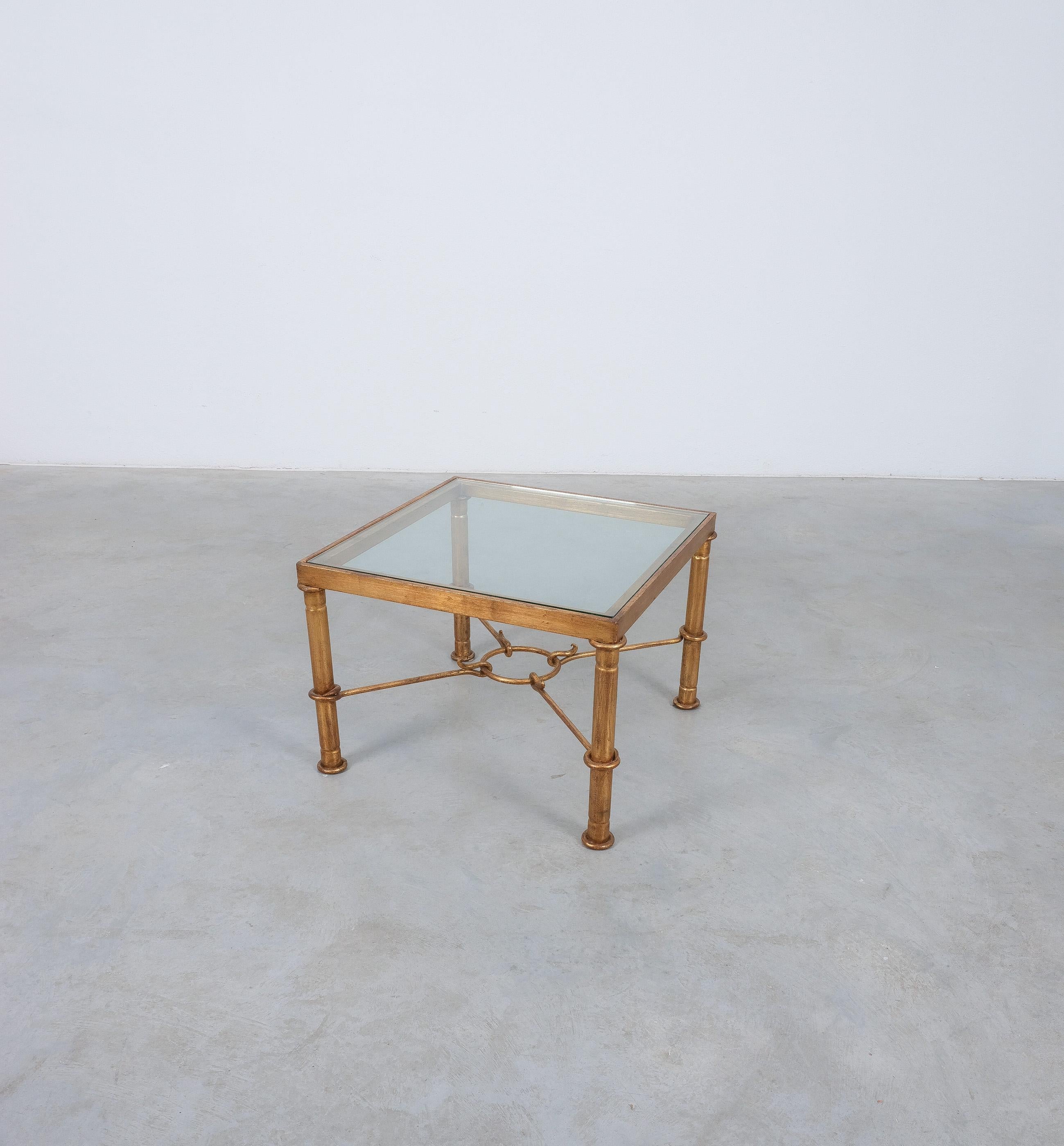 Mid-Century Modern Hermes Gilt Iron Coffee Table by Giovanni Banci, Italy, Midcentury For Sale