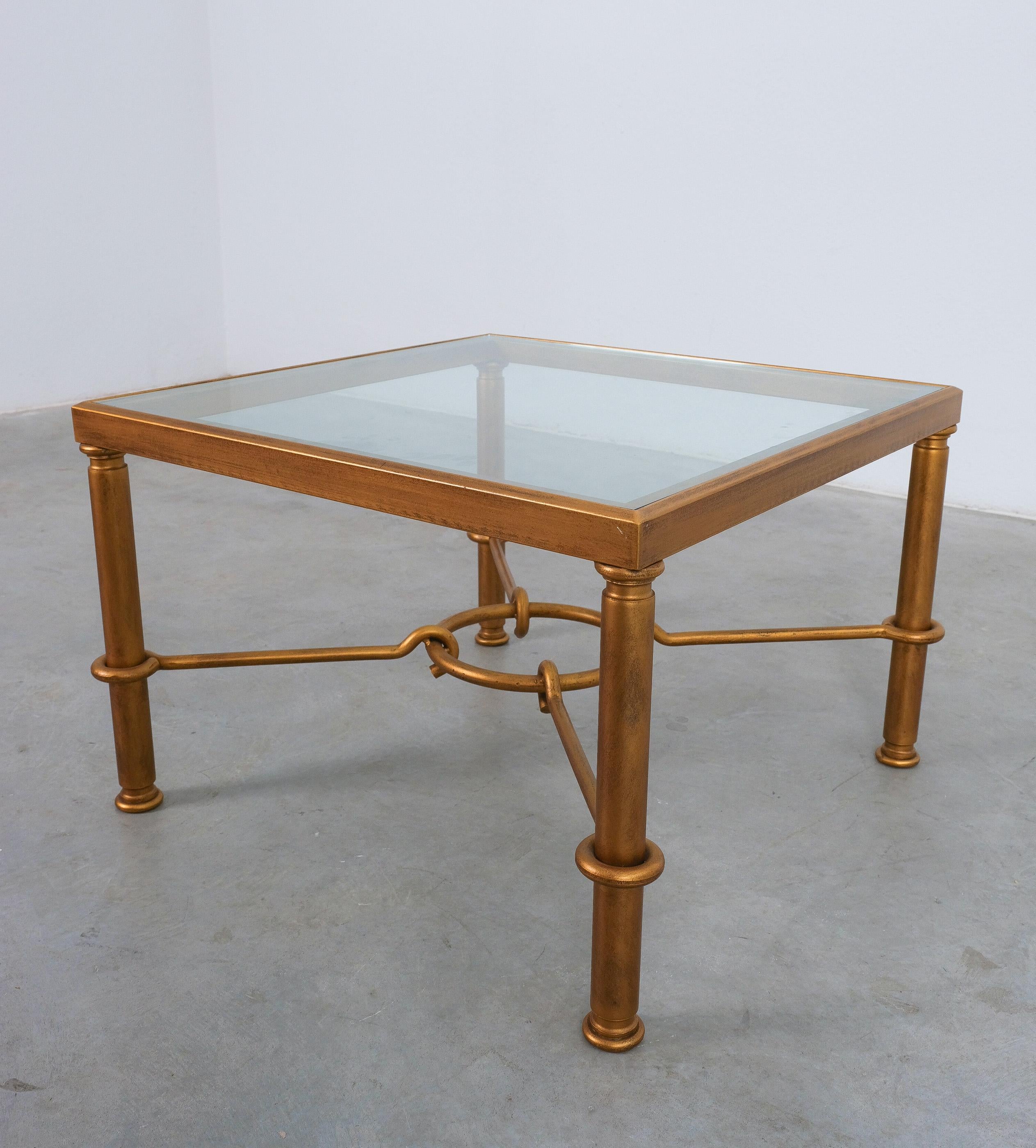 Mid-Century Modern Hermes Gilt Iron Coffee Table by Giovanni Banci, Italy, Midcentury