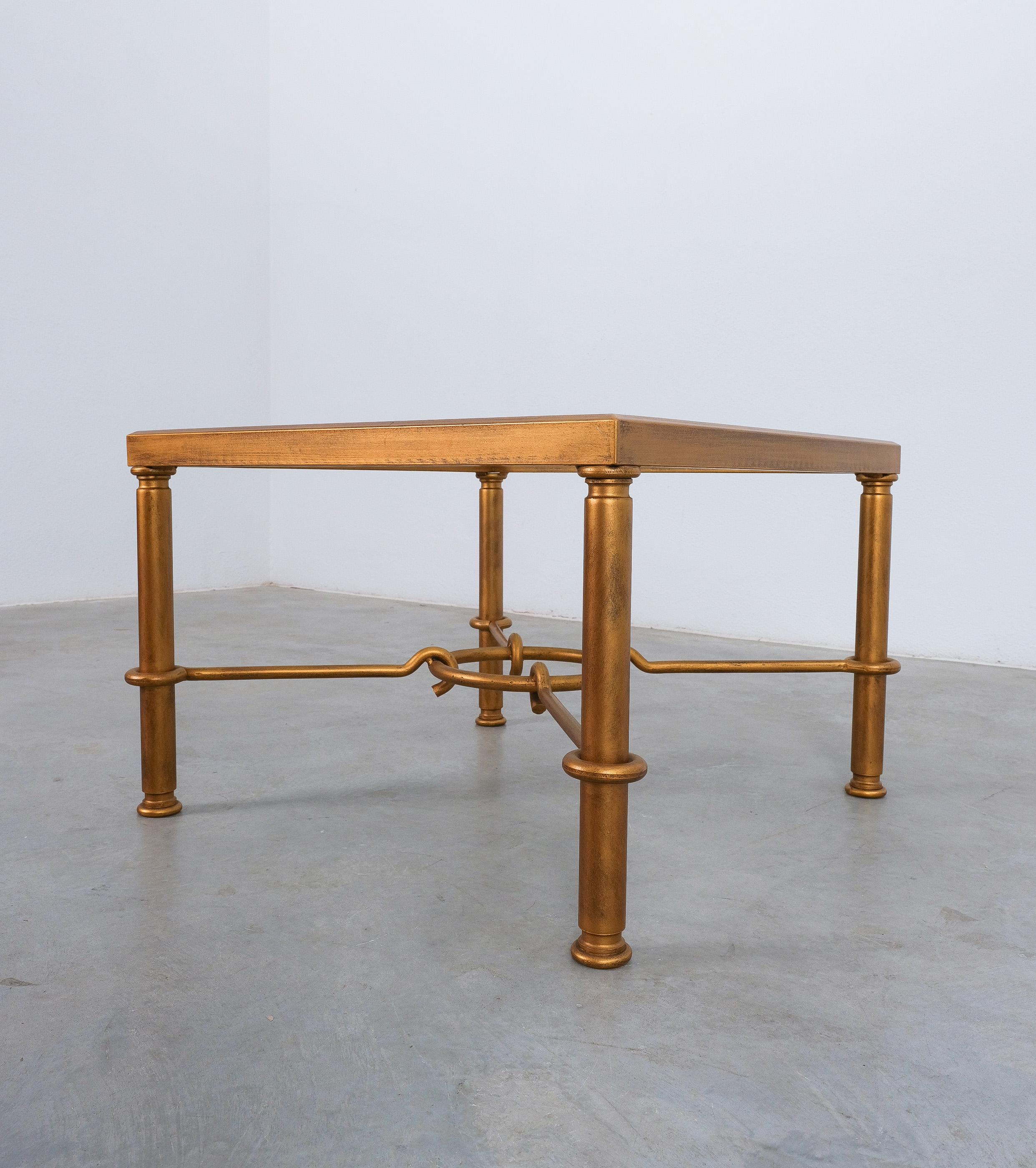French Hermes Gilt Iron Coffee Table by Giovanni Banci, Italy, Midcentury