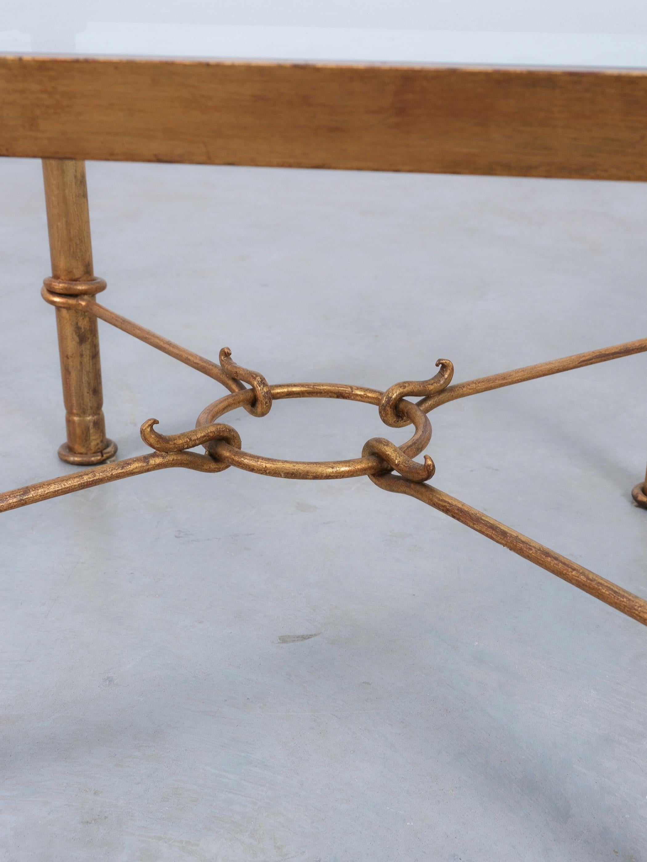 Hermes Gilt Iron Coffee Table by Giovanni Banci, Italy, Midcentury In Good Condition For Sale In Vienna, AT