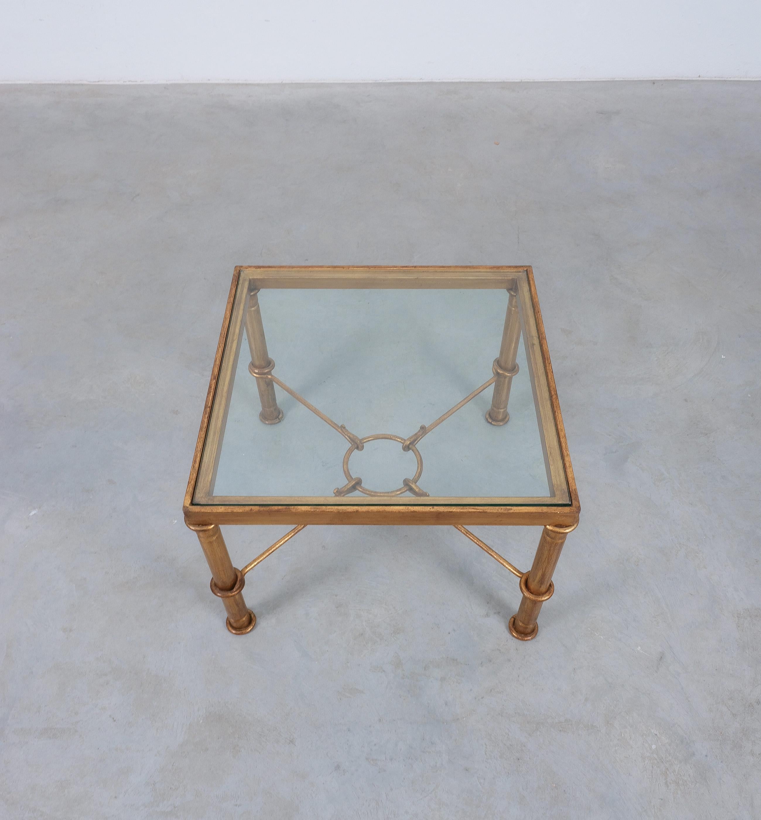 Late 20th Century Hermes Gilt Iron Coffee Table by Giovanni Banci, Italy, Midcentury For Sale
