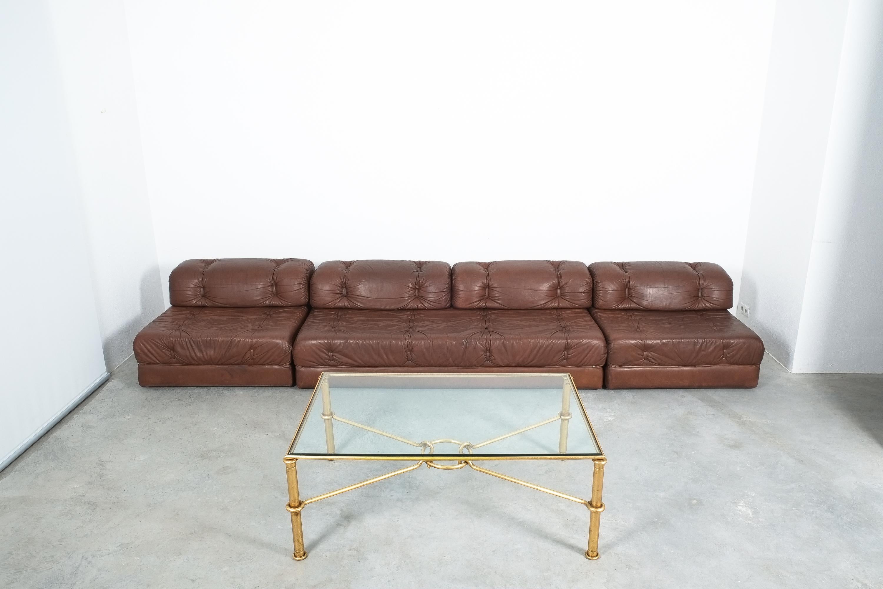 Late 20th Century Hermes Gilt Iron Coffee Table by Giovanni Banci, Italy, Midcentury