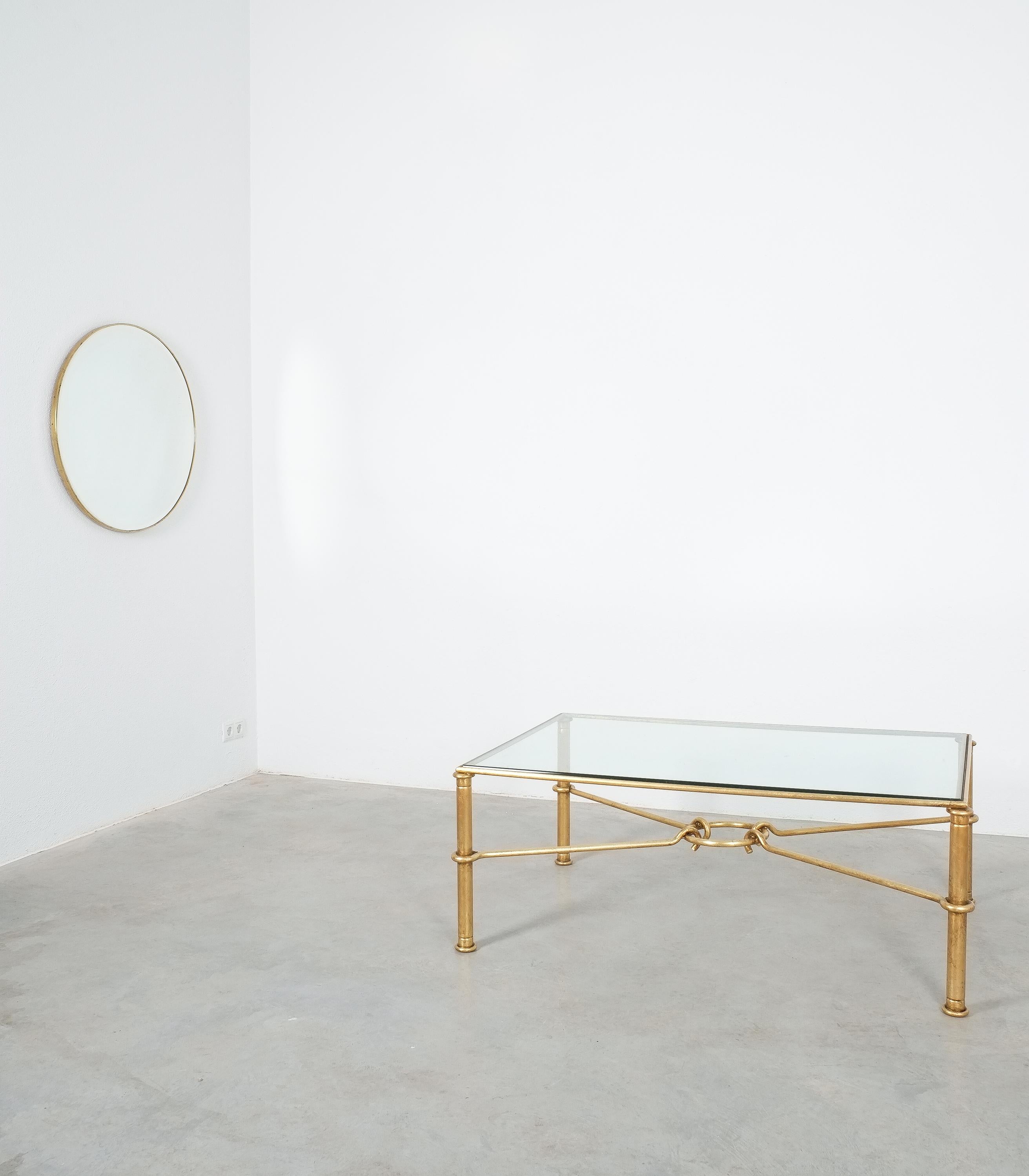 Hermes Gilt Iron Coffee Table by Giovanni Banci, Italy, Midcentury 1