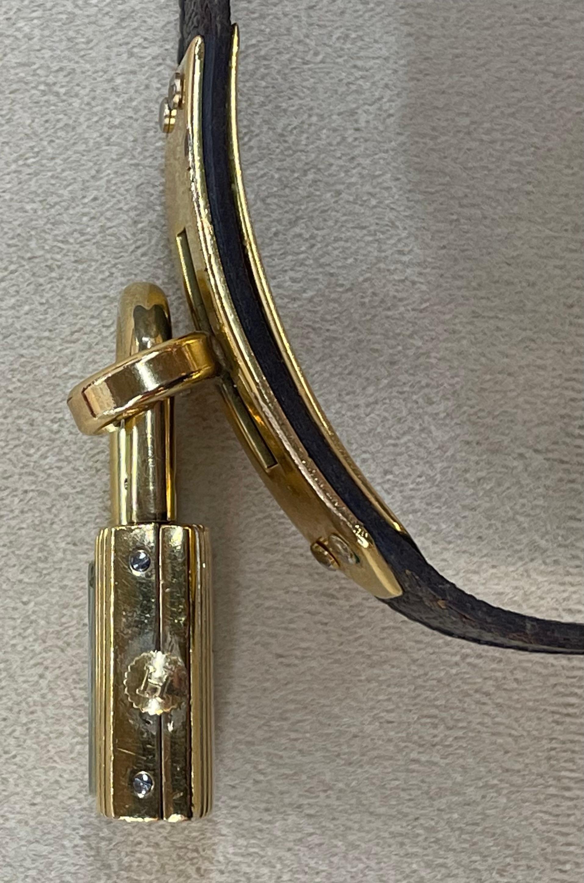 Hermès Gilt-Metal 'Kelly' Charm Bracelet-Watch, Signed Hermes For Sale 2