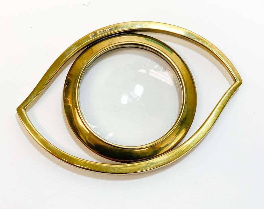 Hermes Gilt Metal Magnifier Glass In Good Condition For Sale In Pasadena, CA