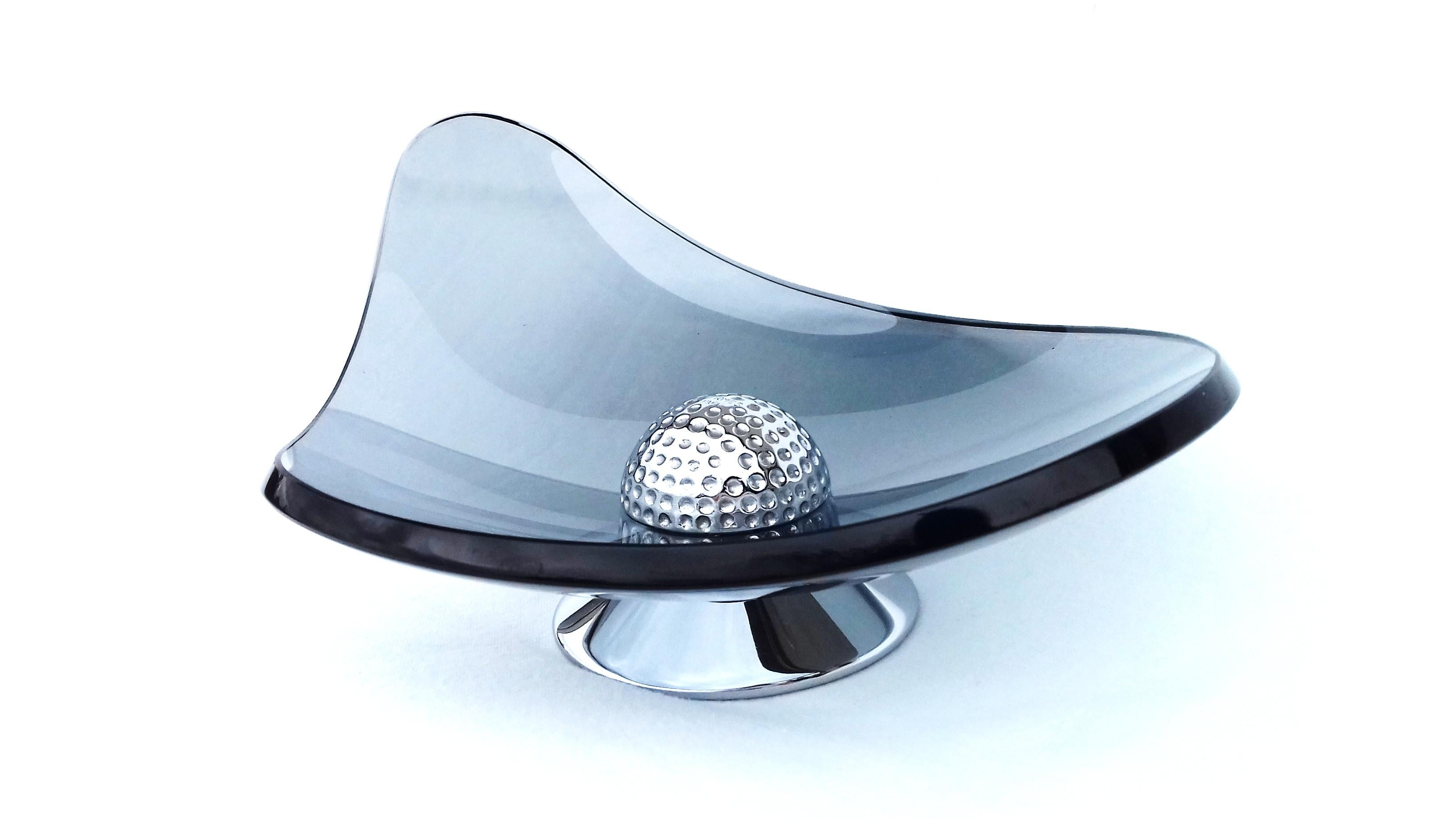 Gray Hermès Glass Cup Change Tray Golf Rare