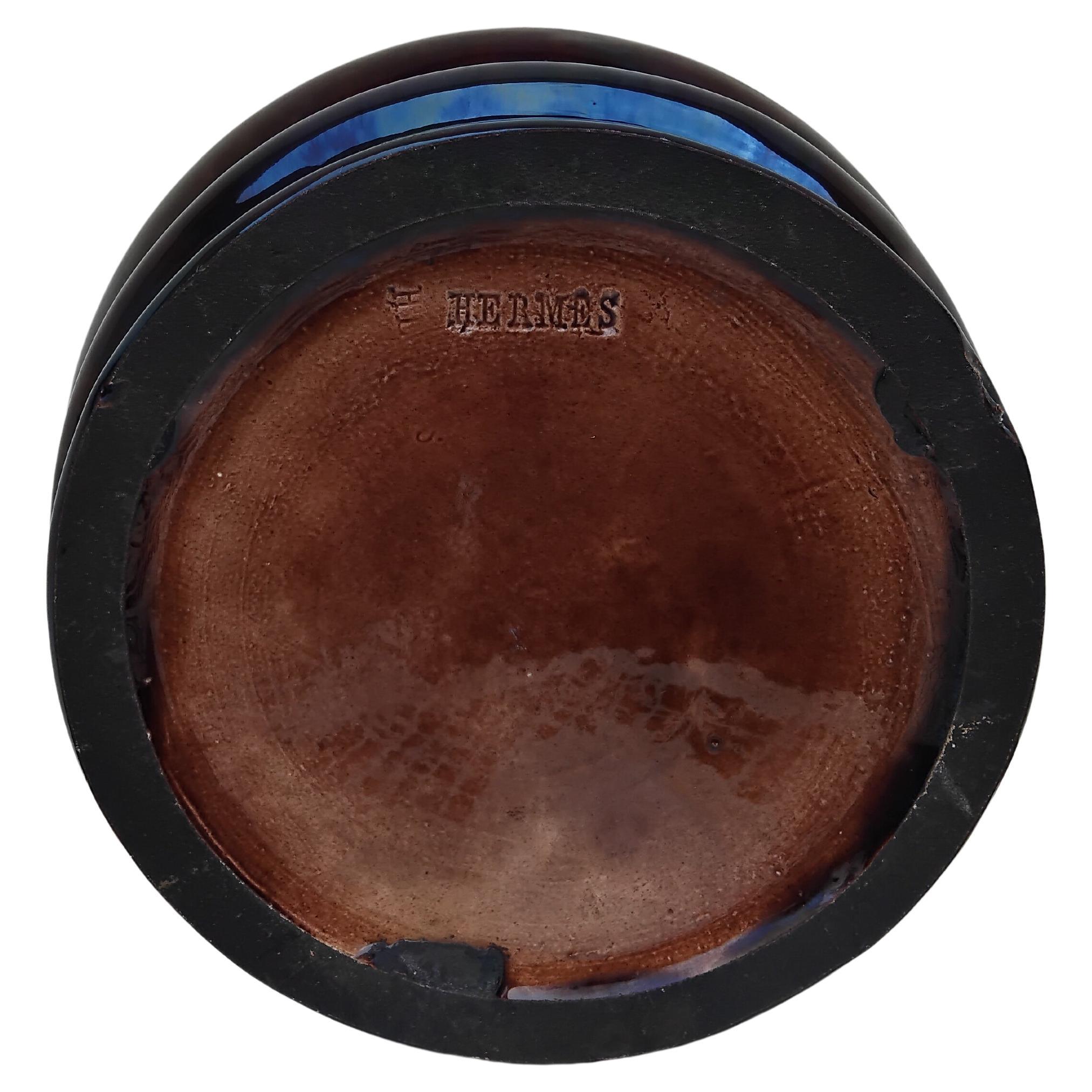 Vaso in terracotta smaltata di Hermès con coperchio a testa di cervo in vendita 10