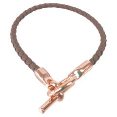Bracelet Glenan en cuir de veau Oakum Swift Hermès, Taille T2 15,5 cm