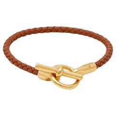 Hermes Glenan Leder-Armband vergoldet