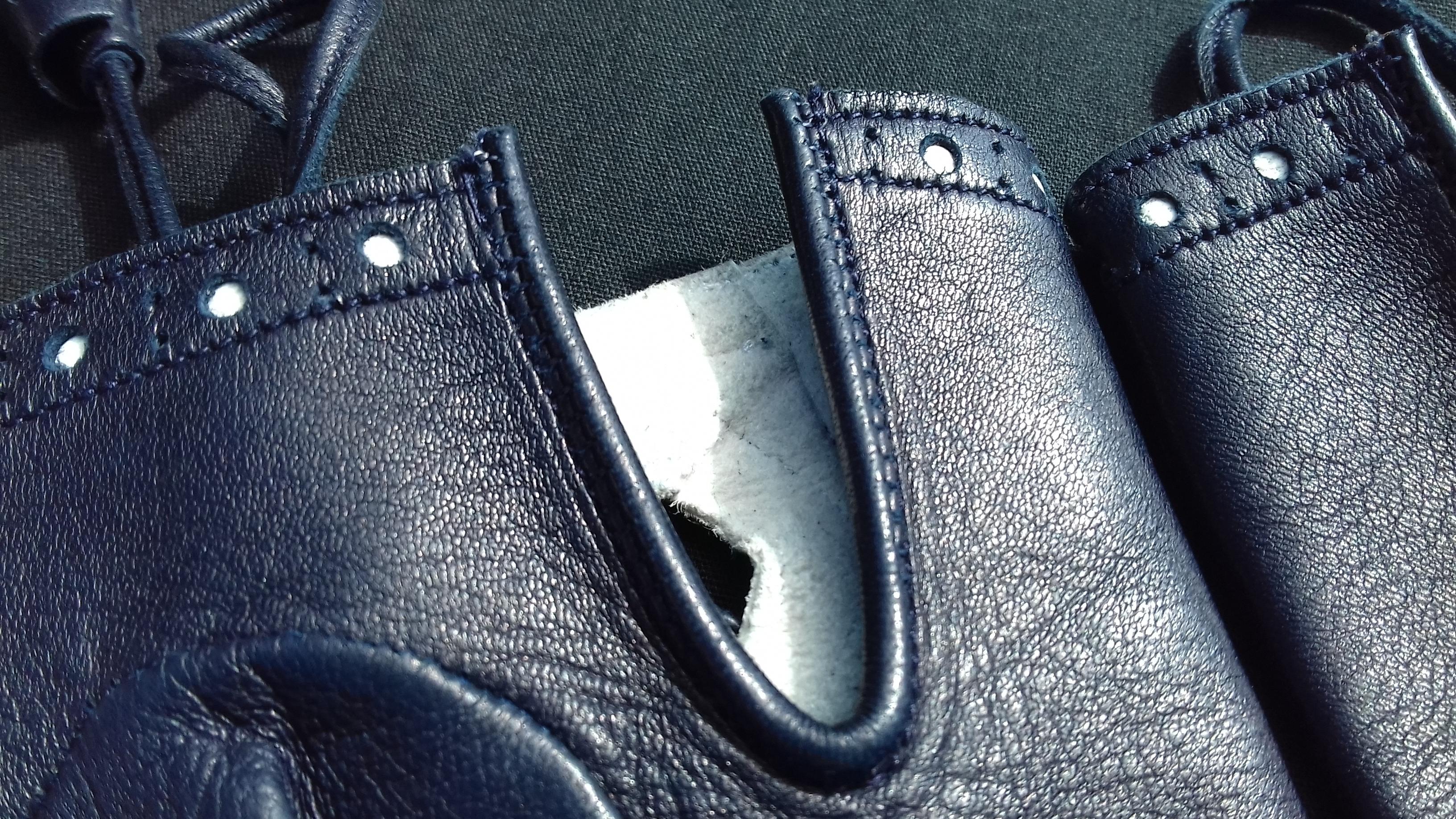Hermès Gloves Dark Blue and White Leather Gloves Ghillies Size 6/7 3