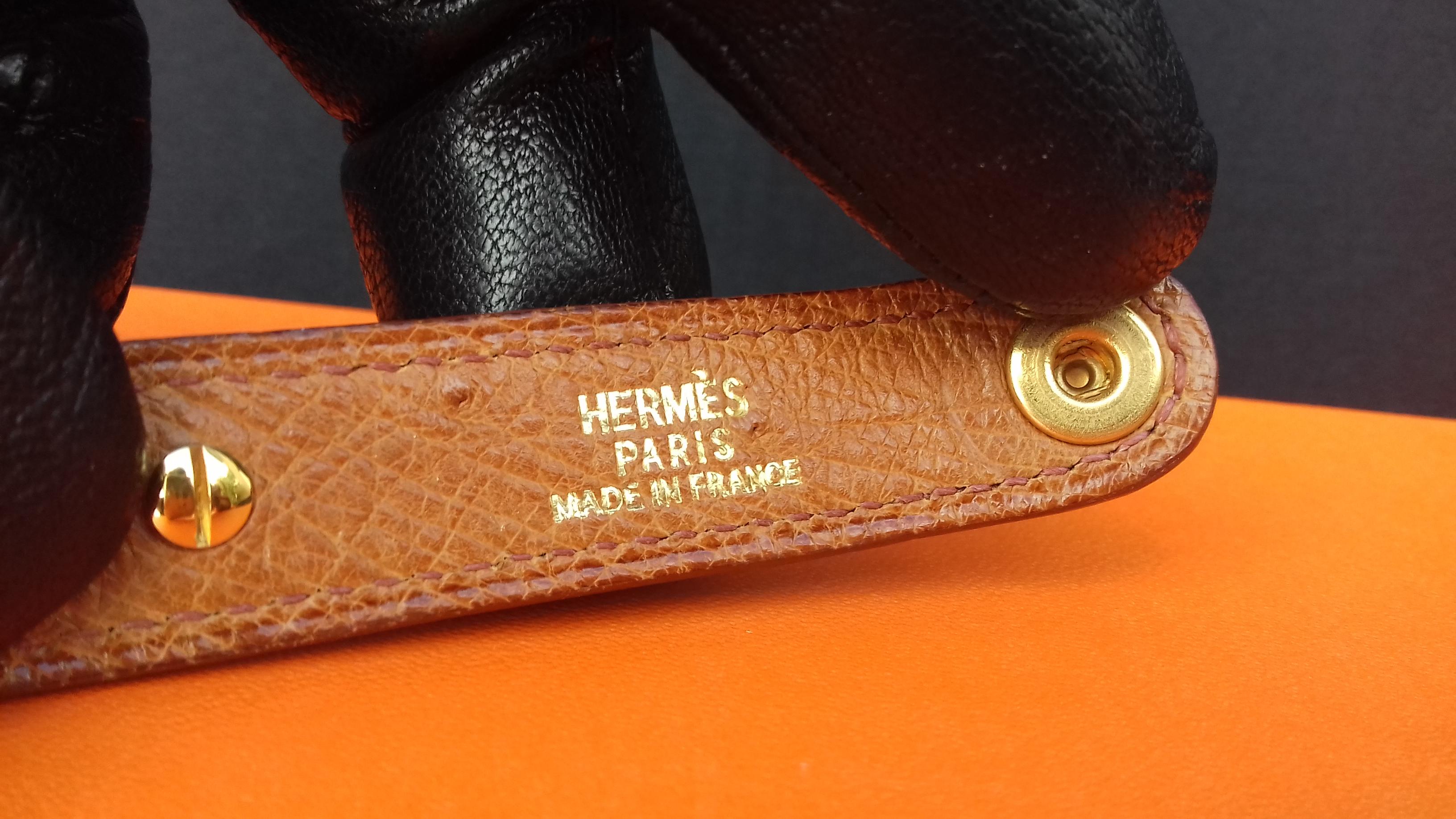 Hermès Gloves Ring Gloves Holder Key Holder Noisette Ostrich Leather Gold Hdw 7