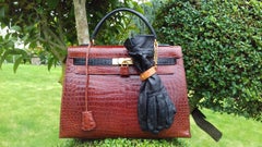 Hermès Gloves Ring Gloves Holder Key Holder Noisette Ostrich Leather Gold Hdw