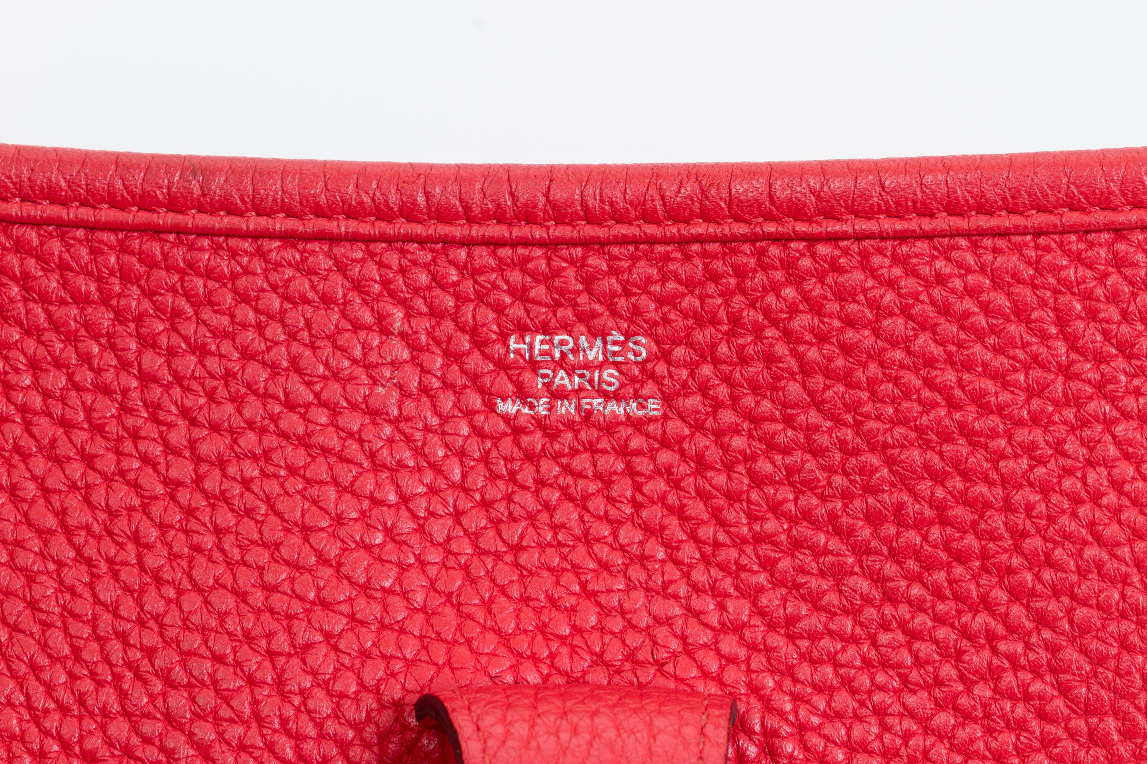 Red Hermès GM Rose Jaipur Clemence Evelyne