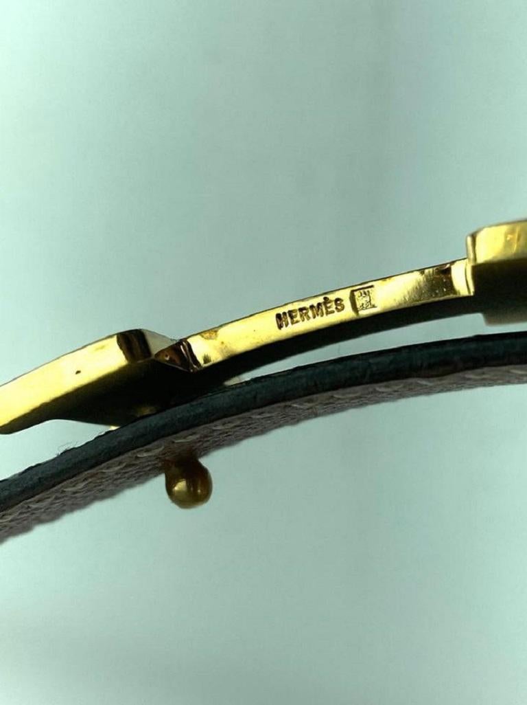 Hermès Gold 24mm H Logo Reversible Kit Black Brown 4her611 Belt For Sale 1