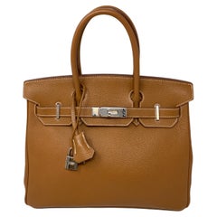 Hermes Gold 30 Birkin Bag 