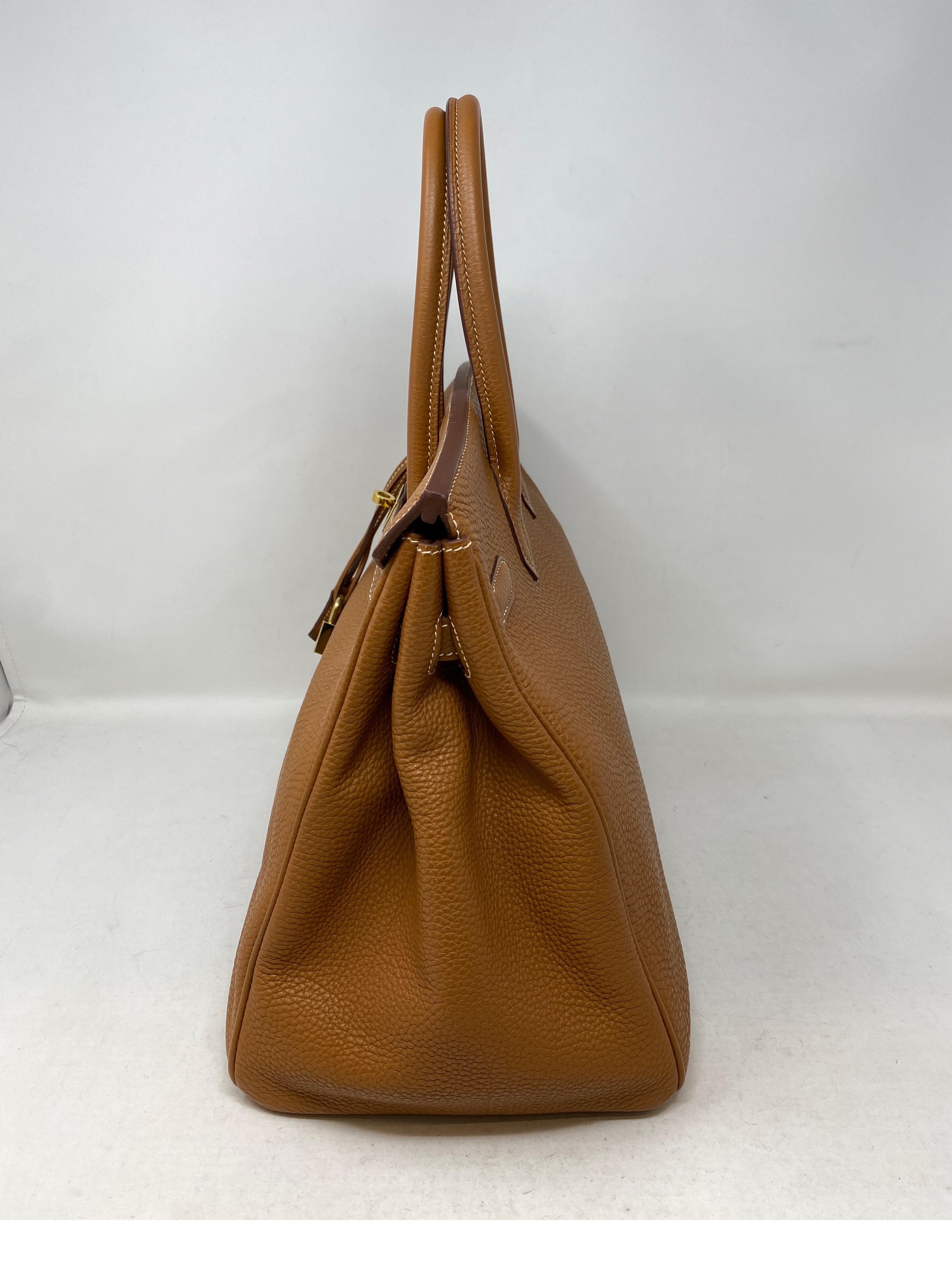 Brown Hermes Gold 35 Birkin Bag 
