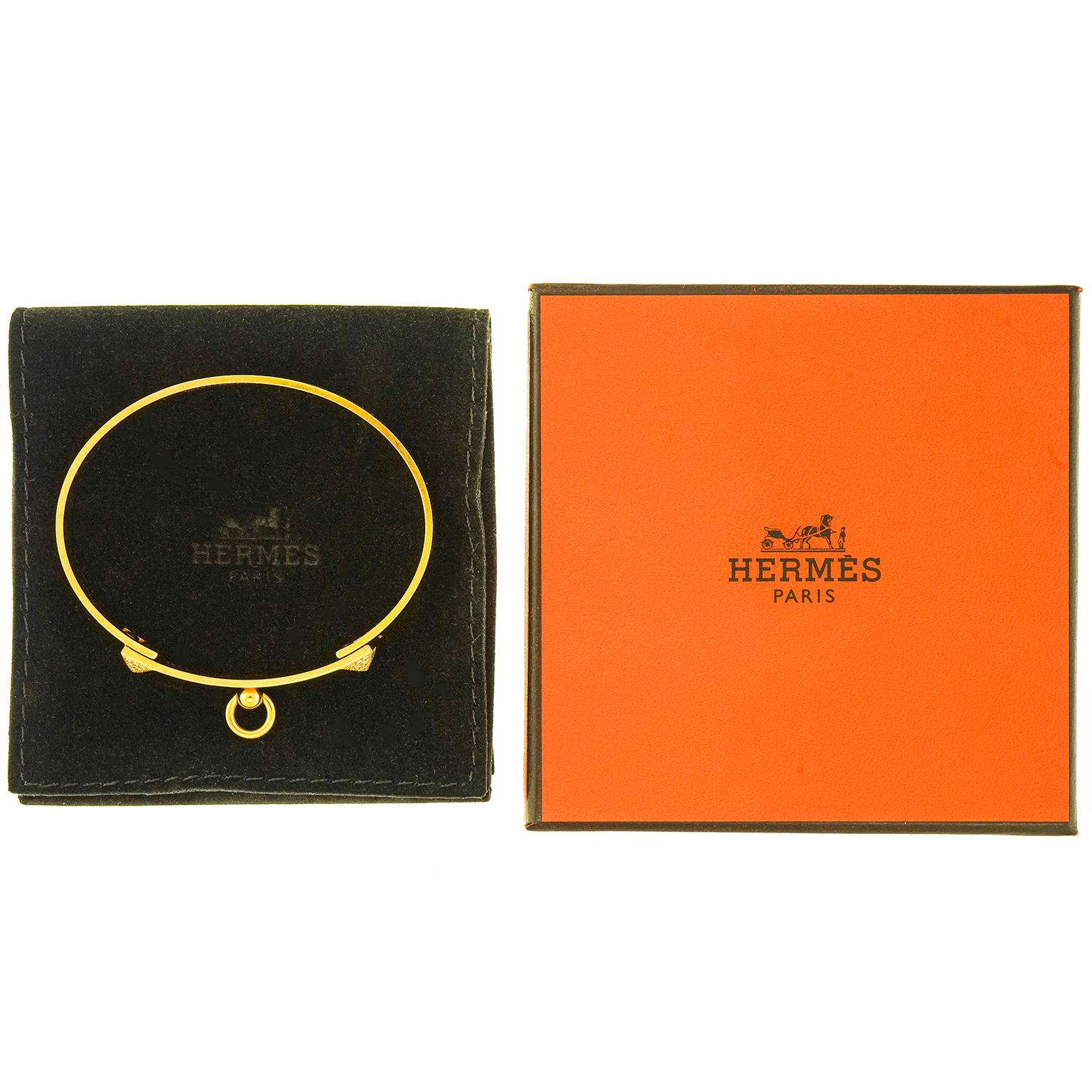 Collier De Chien-Armband aus Gold und Diamanten von Hermès, Größe Large (Brillantschliff) im Angebot