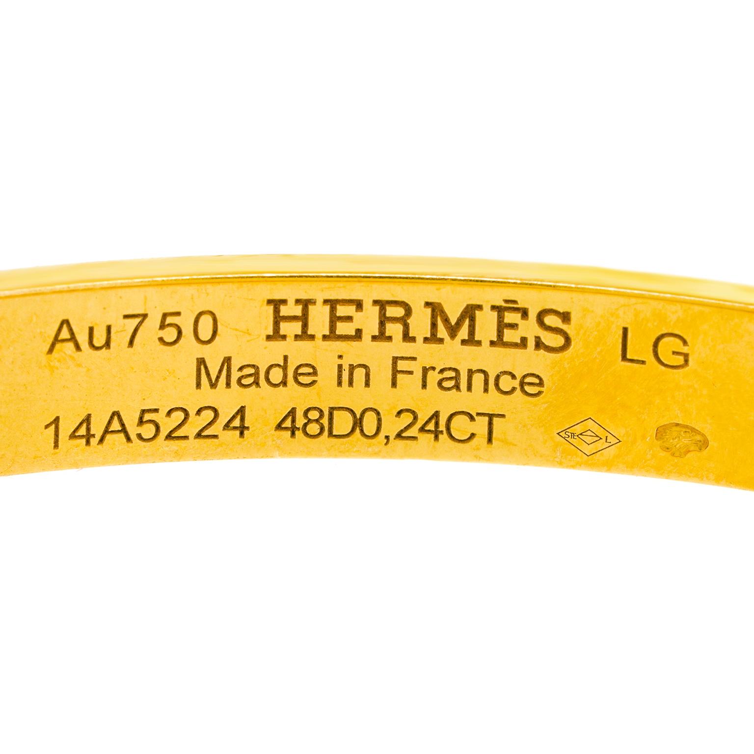 Collier De Chien-Armband aus Gold und Diamanten von Hermès, Größe Large für Damen oder Herren im Angebot
