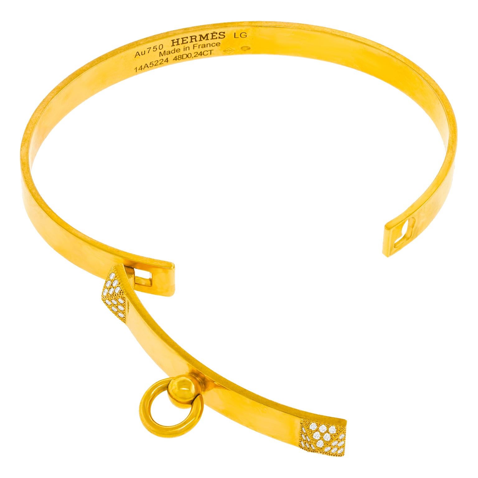 Collier De Chien-Armband aus Gold und Diamanten von Hermès, Größe Large im Angebot 4