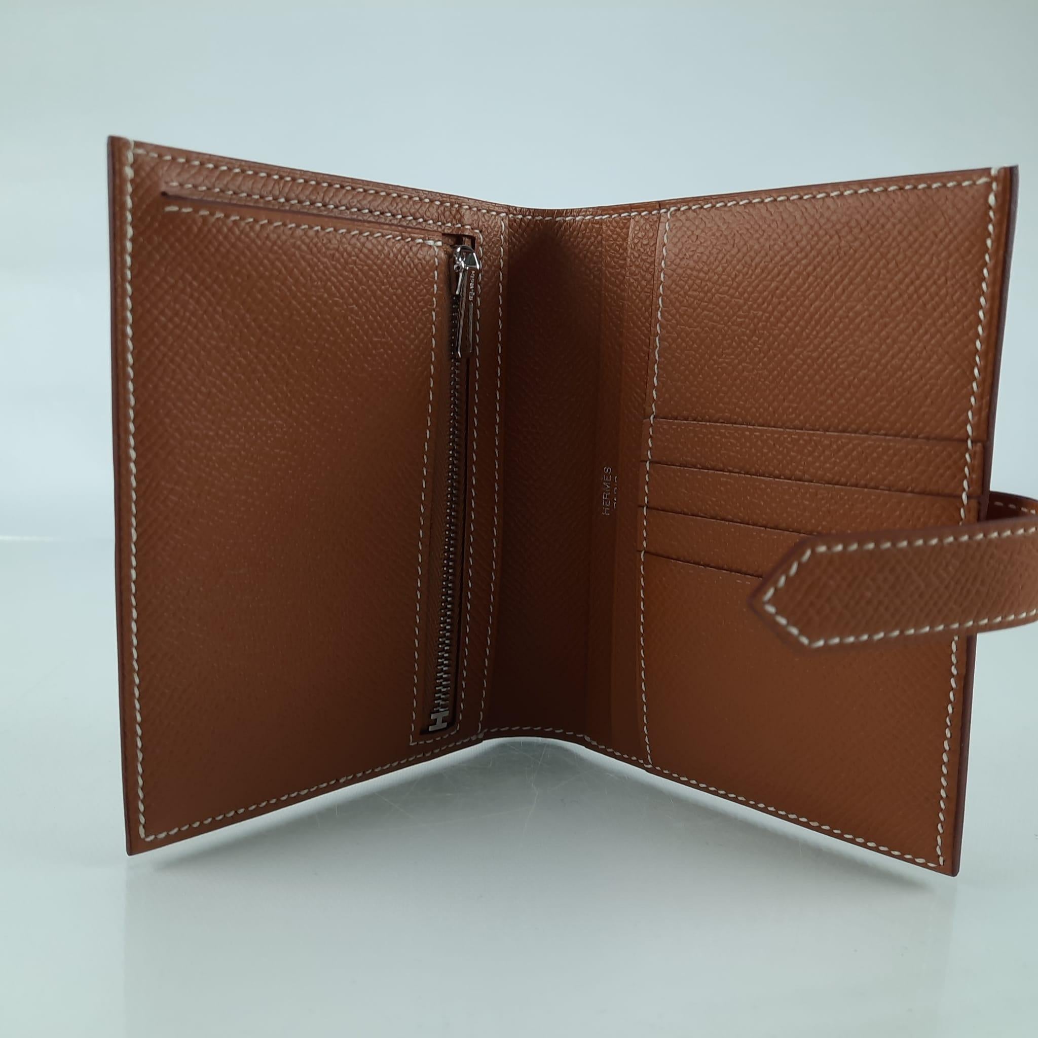 Women's or Men's Hermes Gold Bearn Compact wallet