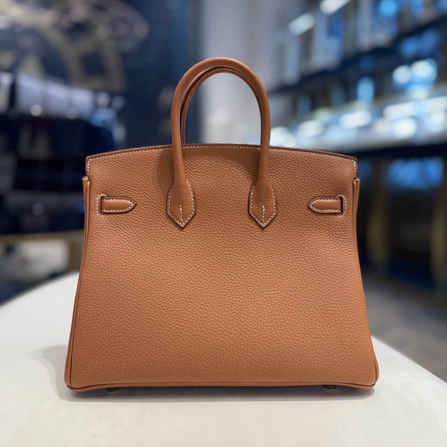 Brown Hermès Gold Birkin 25 Togo Gold Hardware