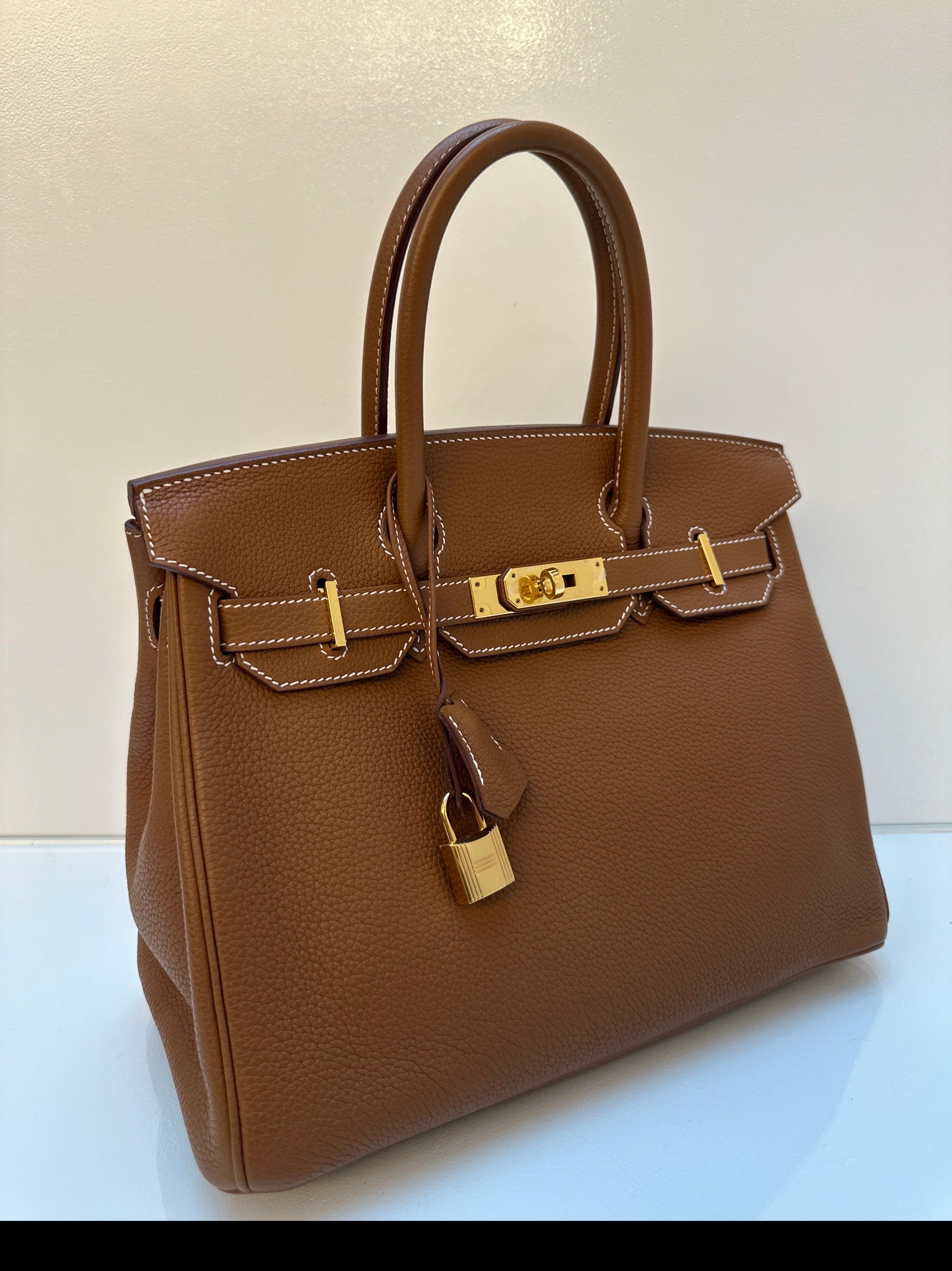 Hermes Gold Birkin 30 Bag For Sale 11