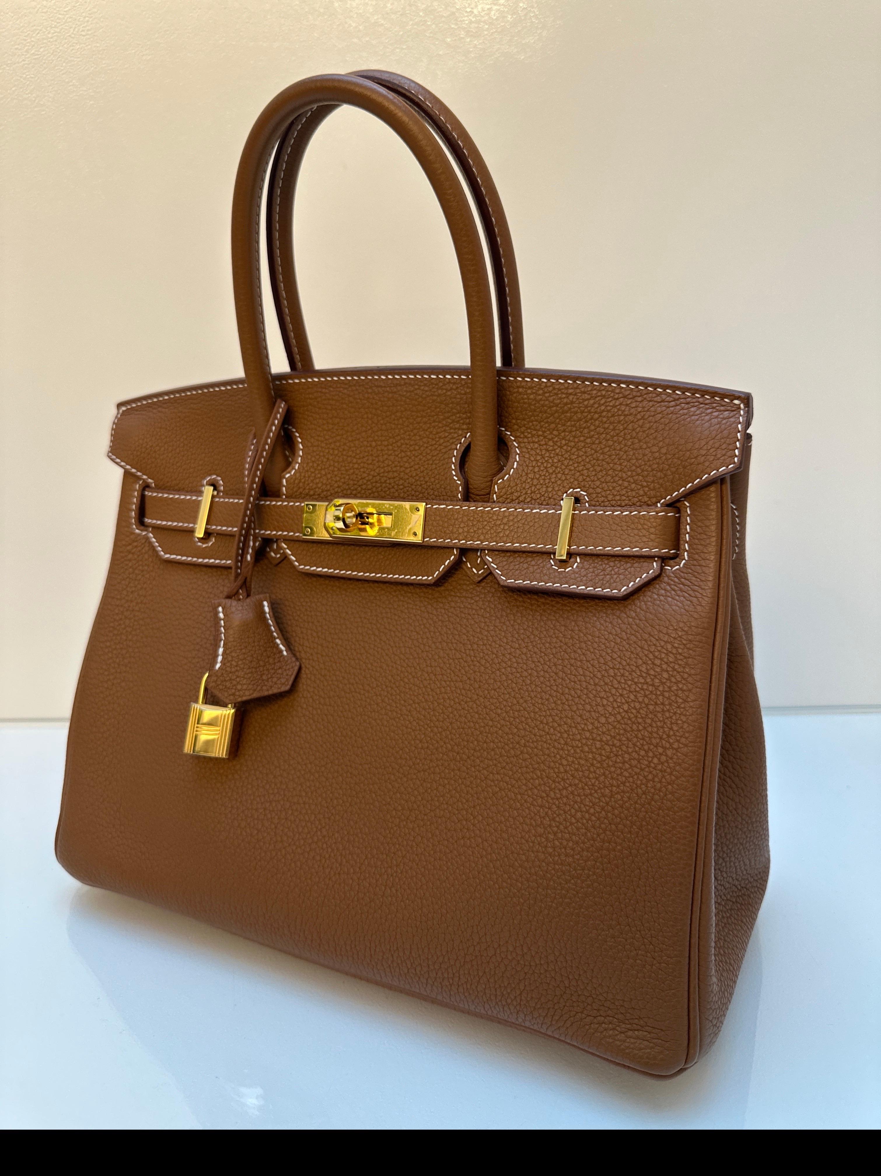 Hermes Gold Birkin 30 Bag For Sale 12