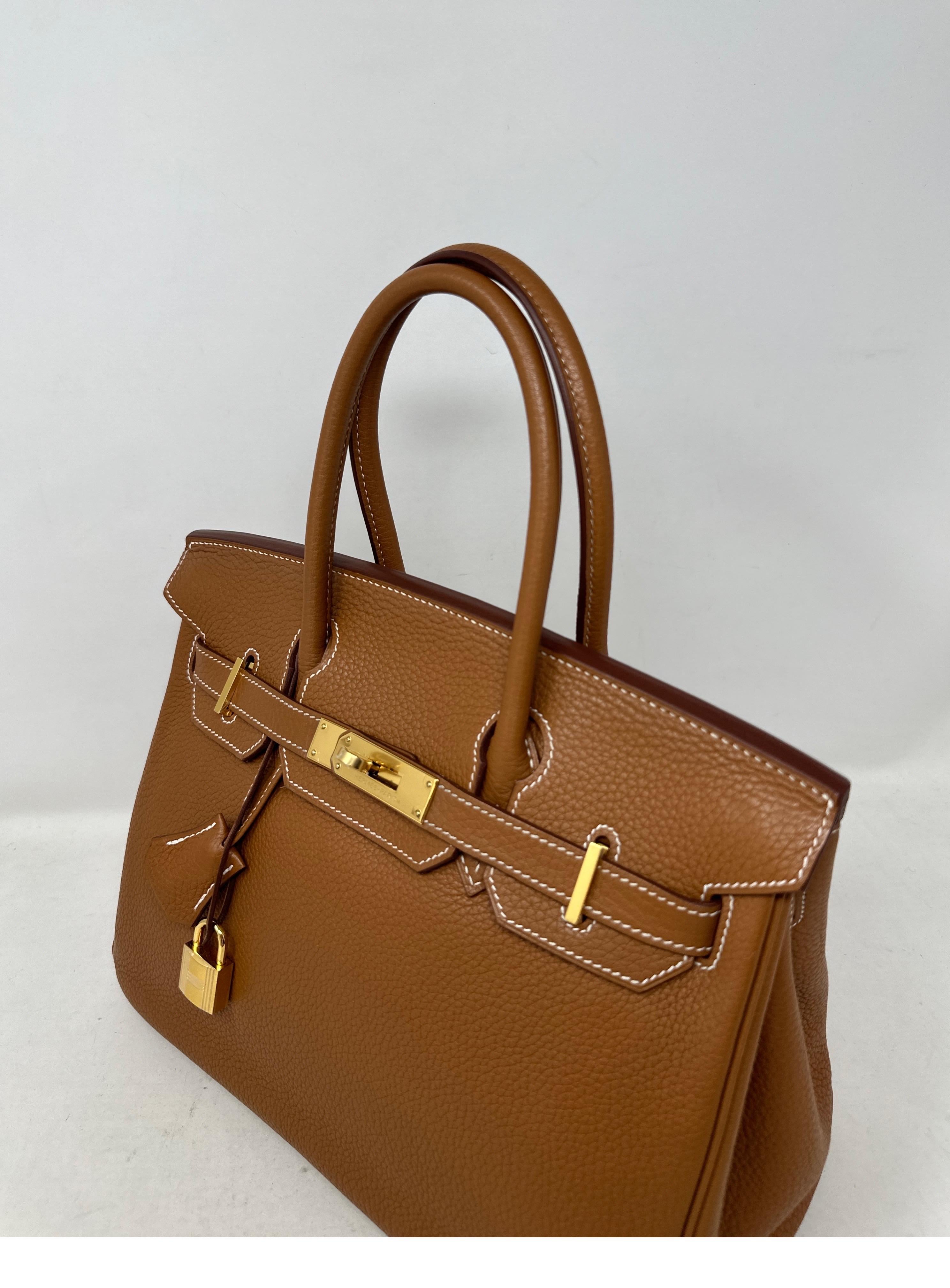 Hermes Gold Birkin 30 Bag  For Sale 13