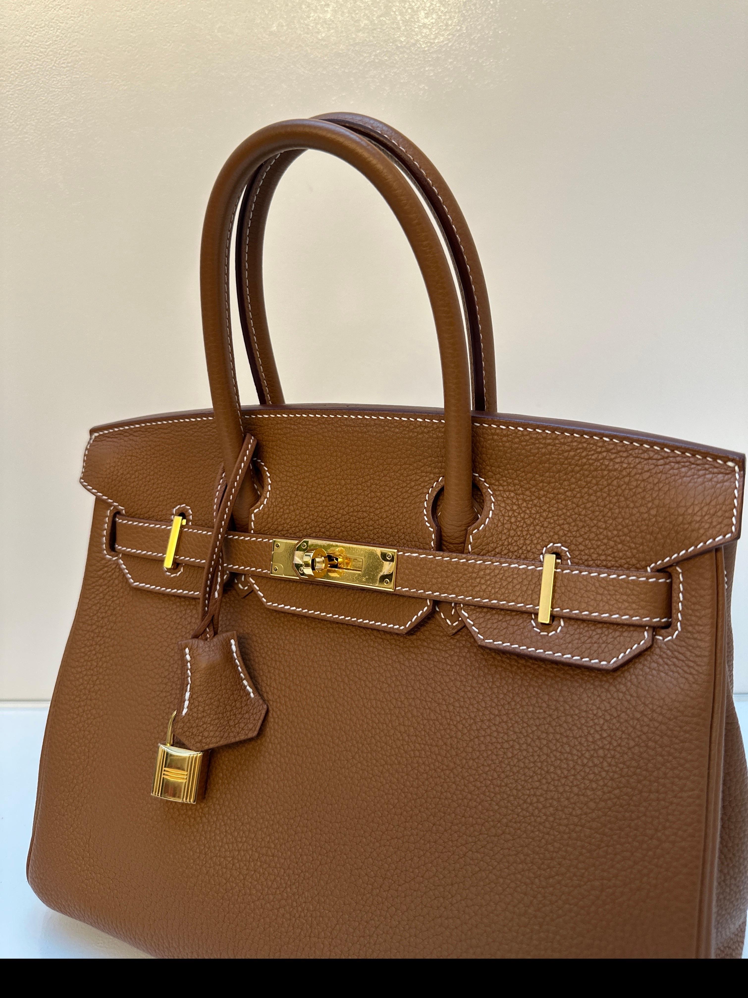 Hermes Gold Birkin 30 Bag For Sale 13
