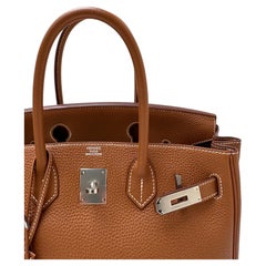 Hermès Gold Birkin 30 Togo Leather Bag with Palladium Hardware