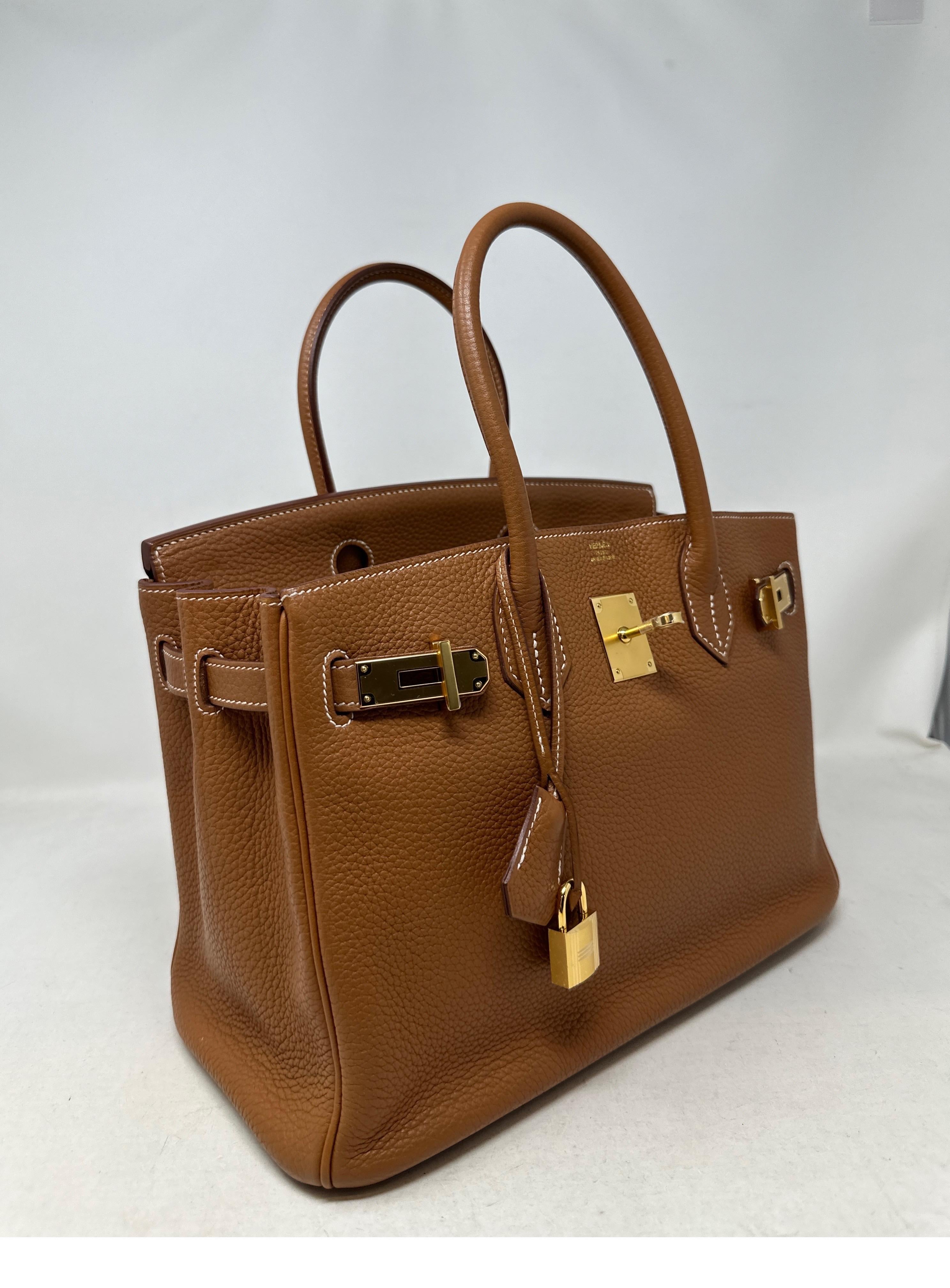 Women's or Men's Hermes Gold Birkin 30 Bag  For Sale
