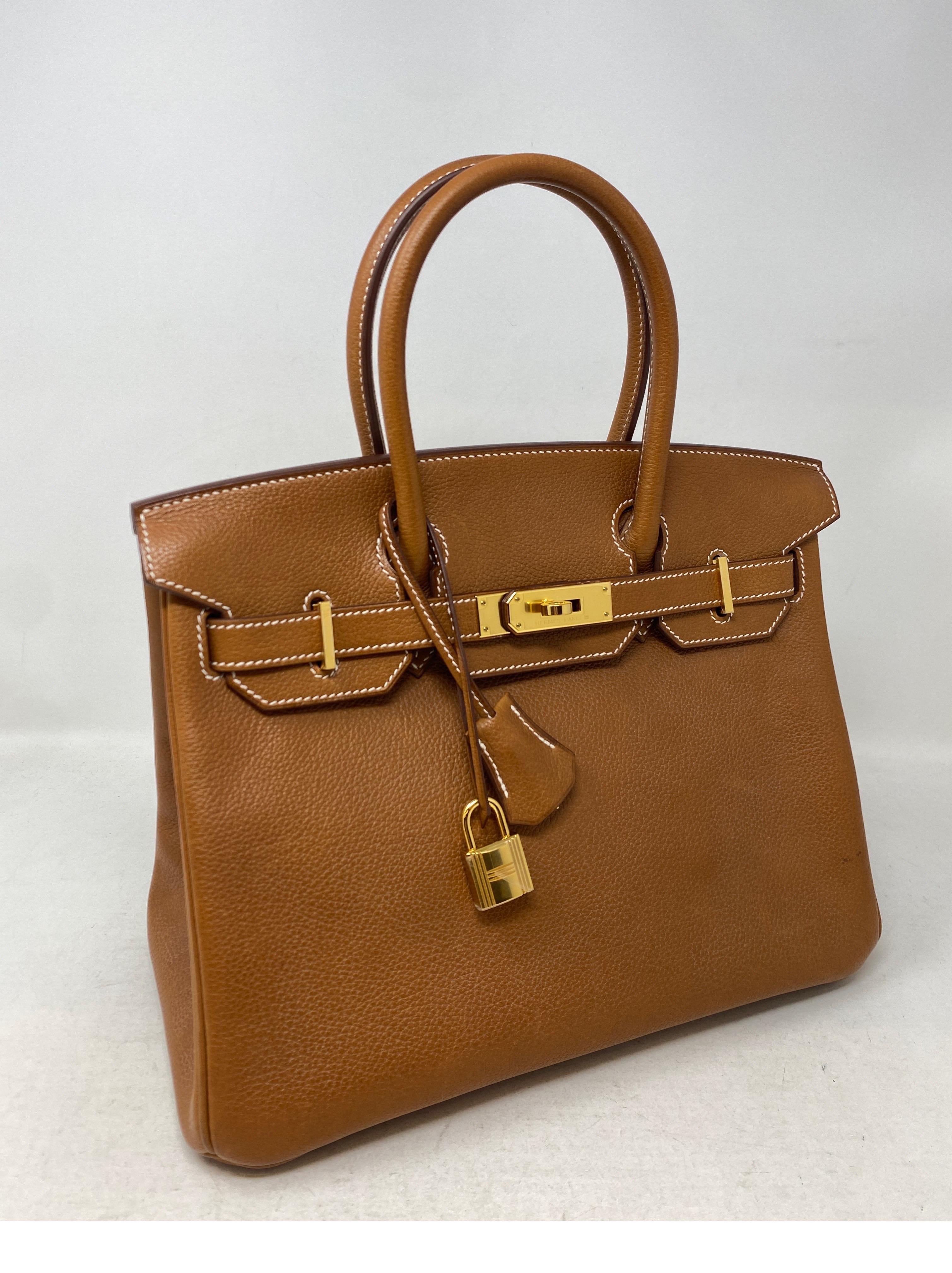 Hermes Gold Birkin 30 Barenia Fauborg Bag  10