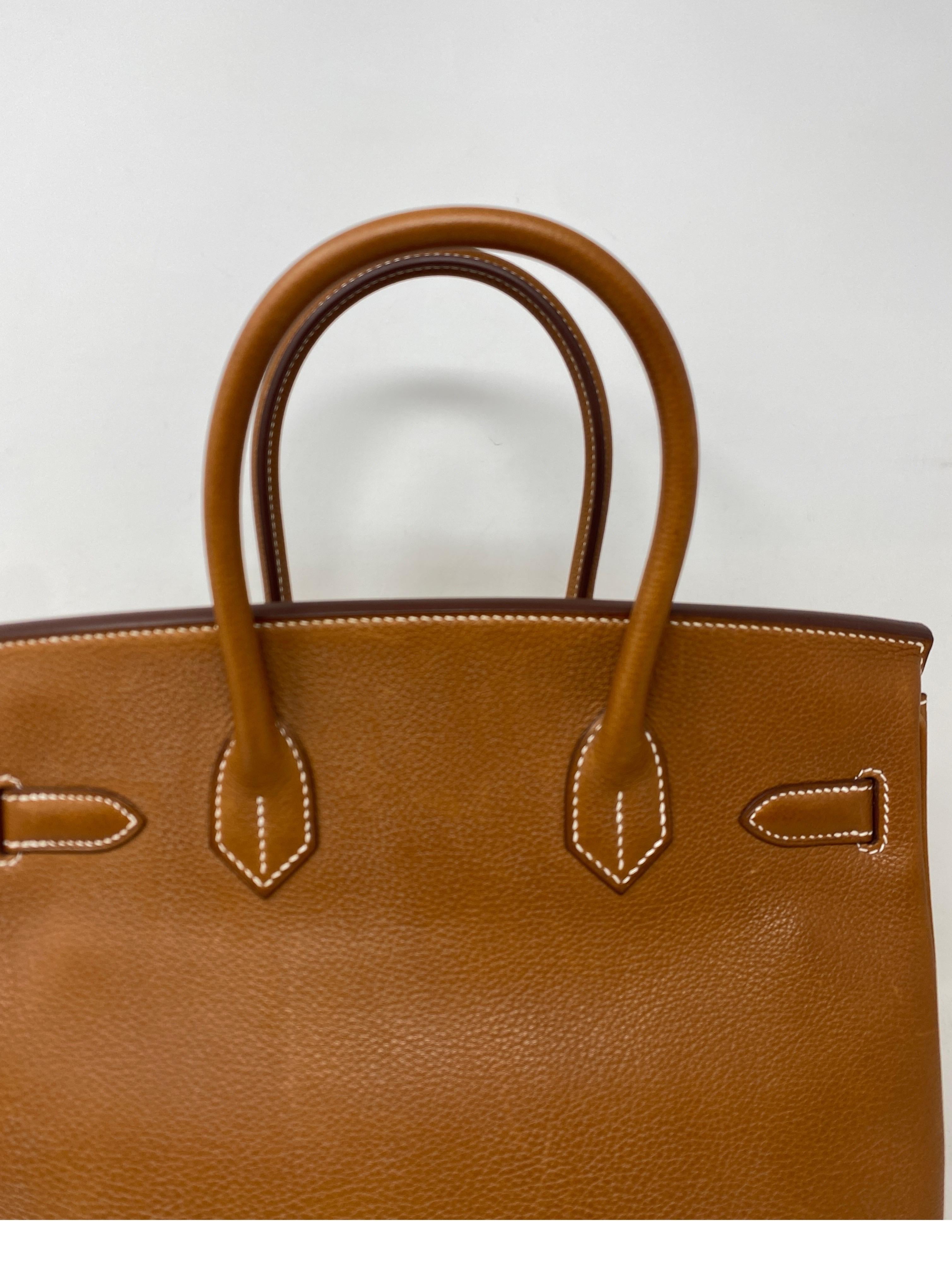 Women's or Men's Hermes Gold Birkin 30 Barenia Fauborg Bag 