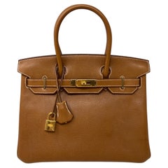 Hermes Gold Birkin 30 Barenia Fauborg Tasche