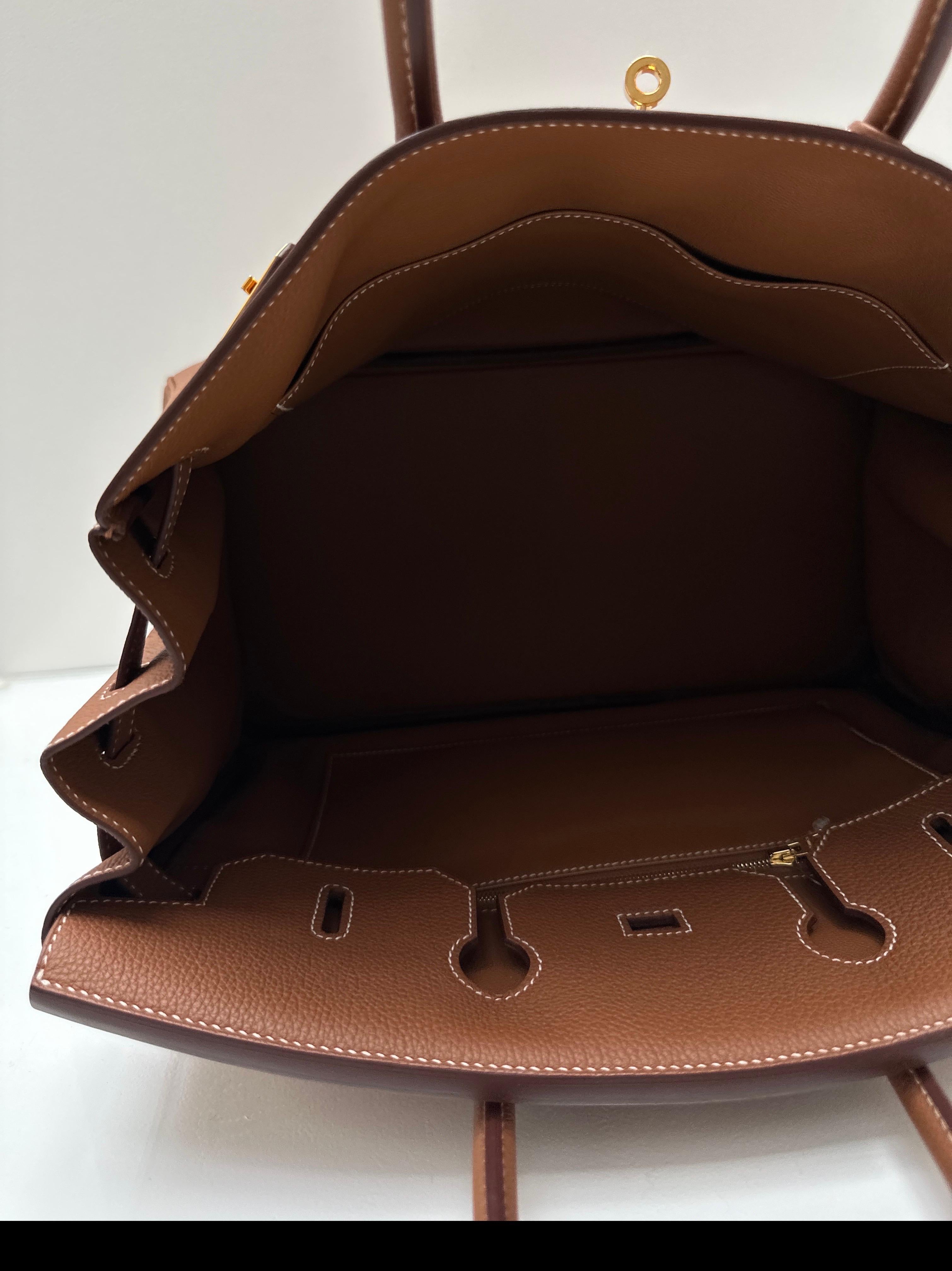 Borsa Birkin 35 in oro di Hermes in vendita 5