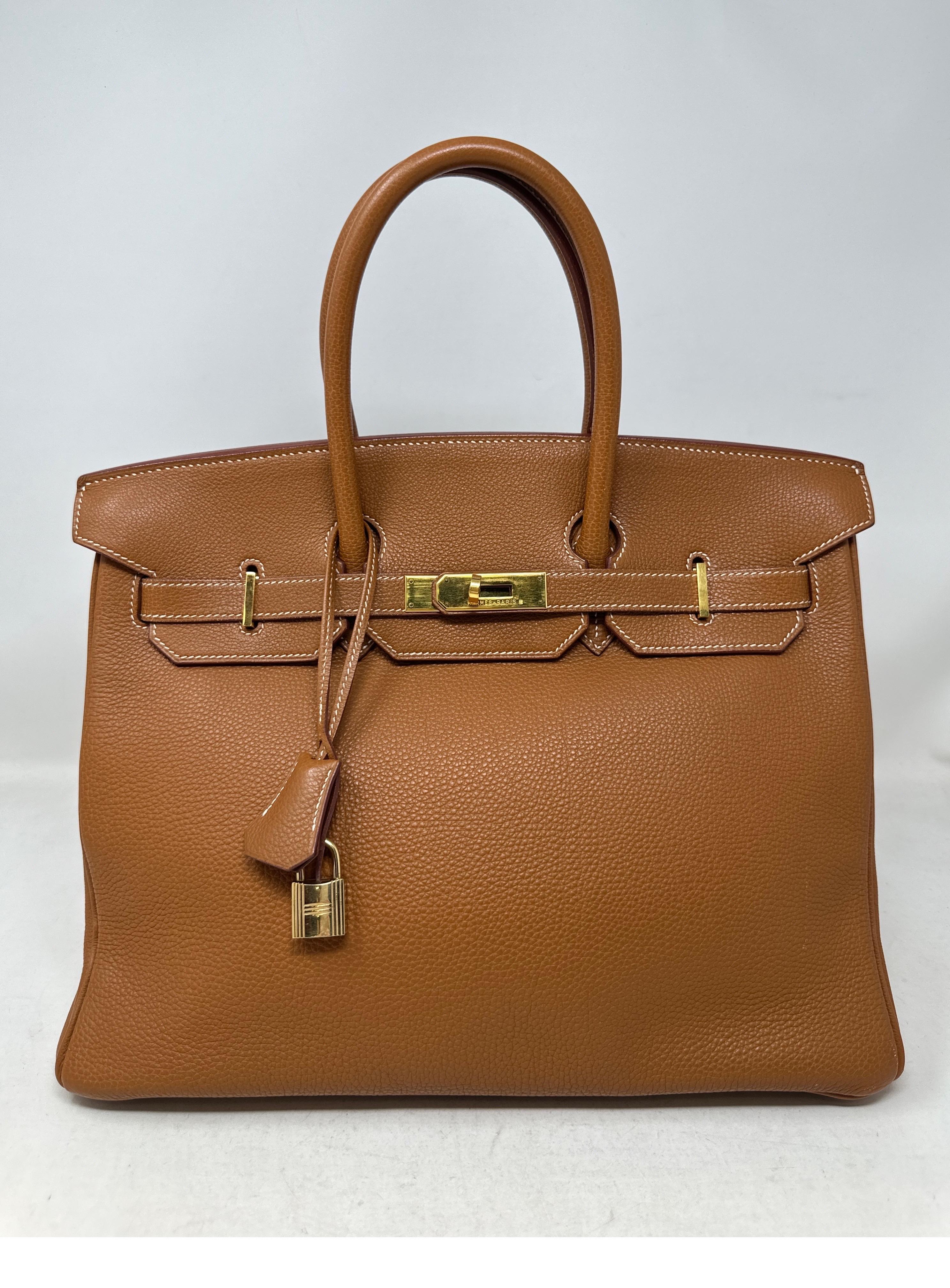 Hermes Gold Birkin 35 Bag  For Sale 7