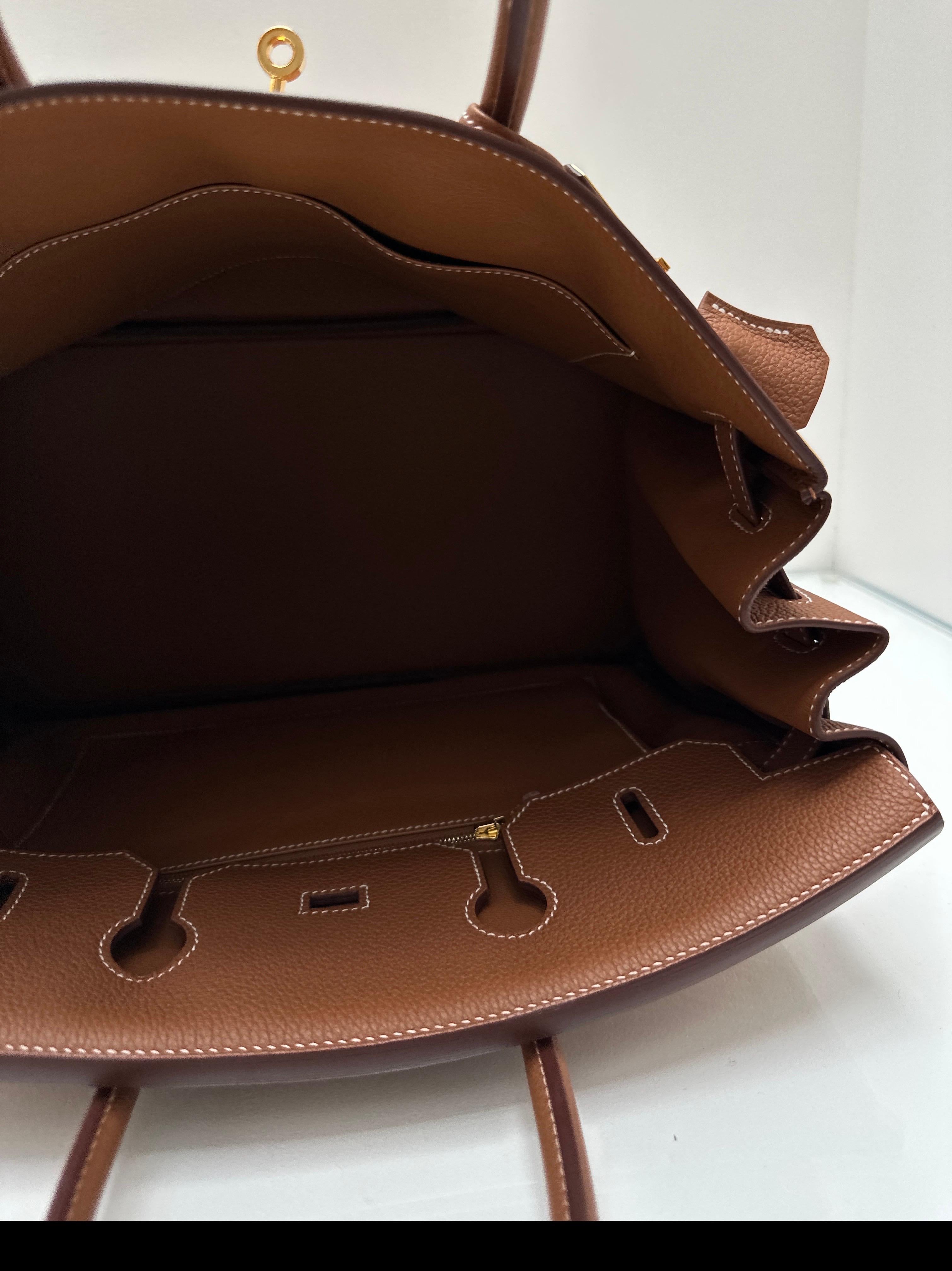 Borsa Birkin 35 in oro di Hermes in vendita 6