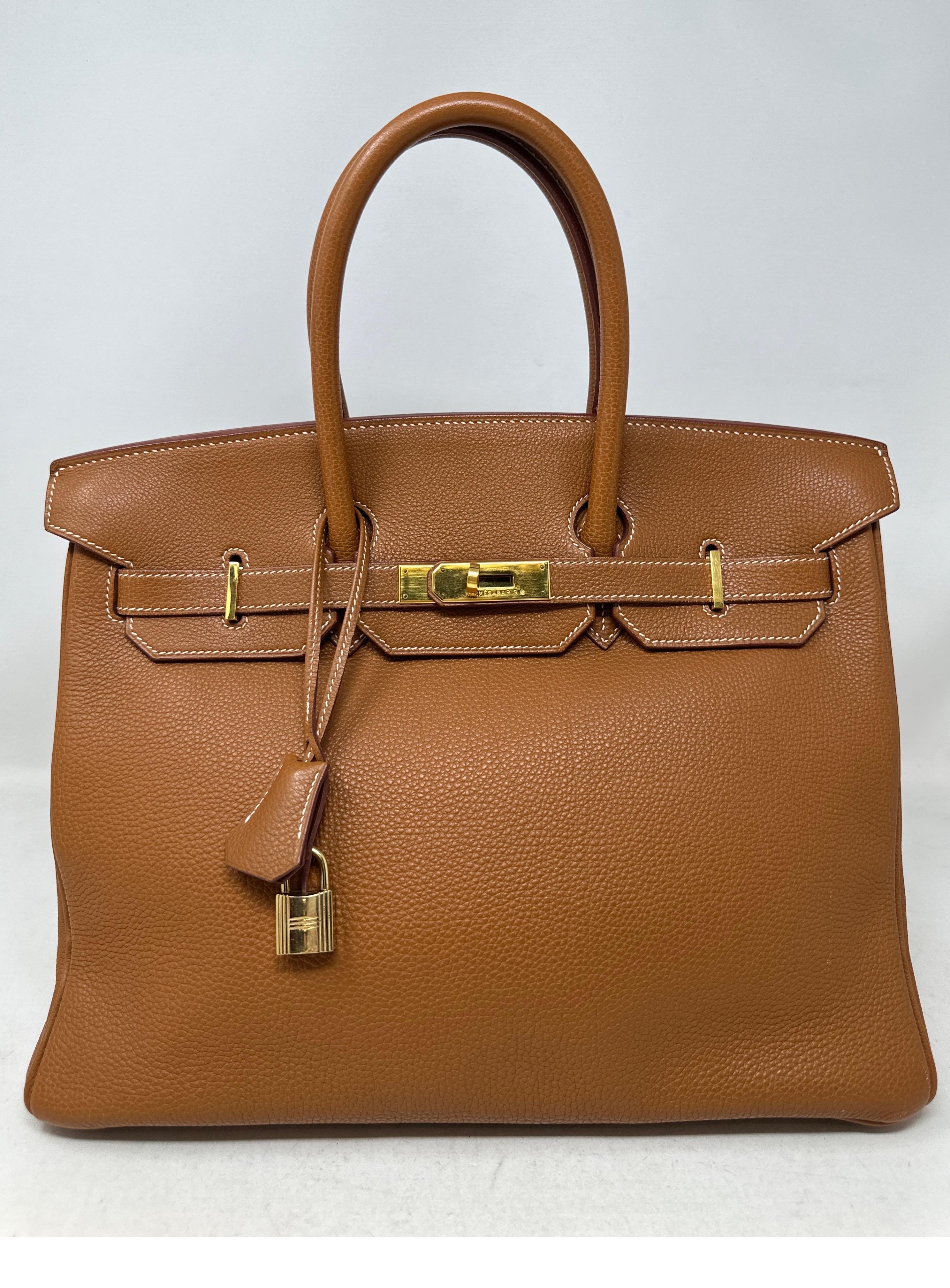 Hermes Gold Birkin 35 Bag  For Sale 8