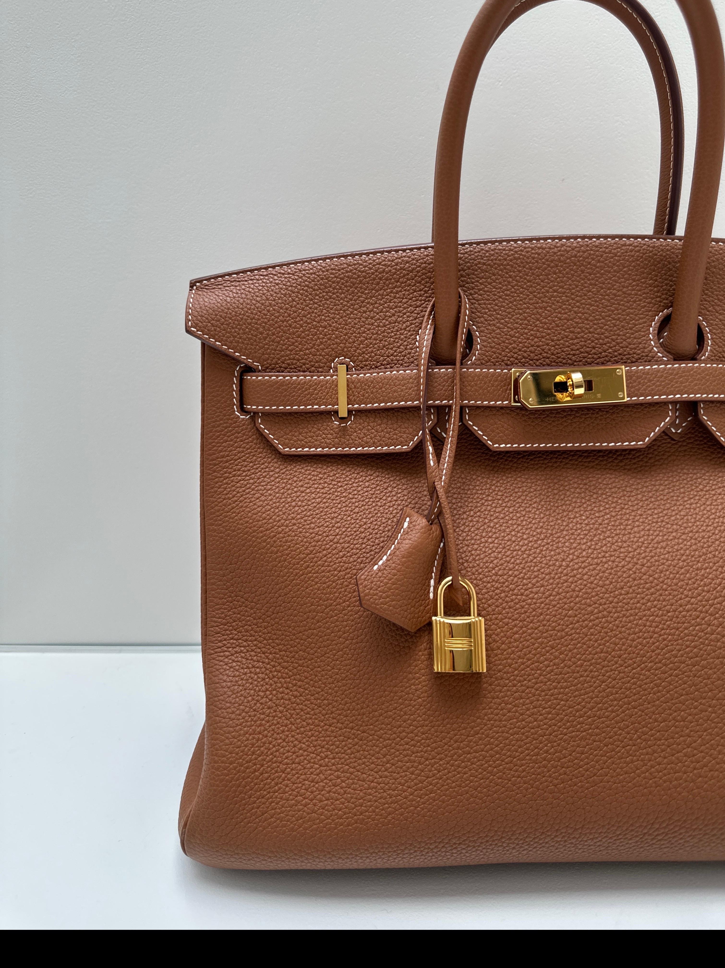 Borsa Birkin 35 in oro di Hermes in vendita 9