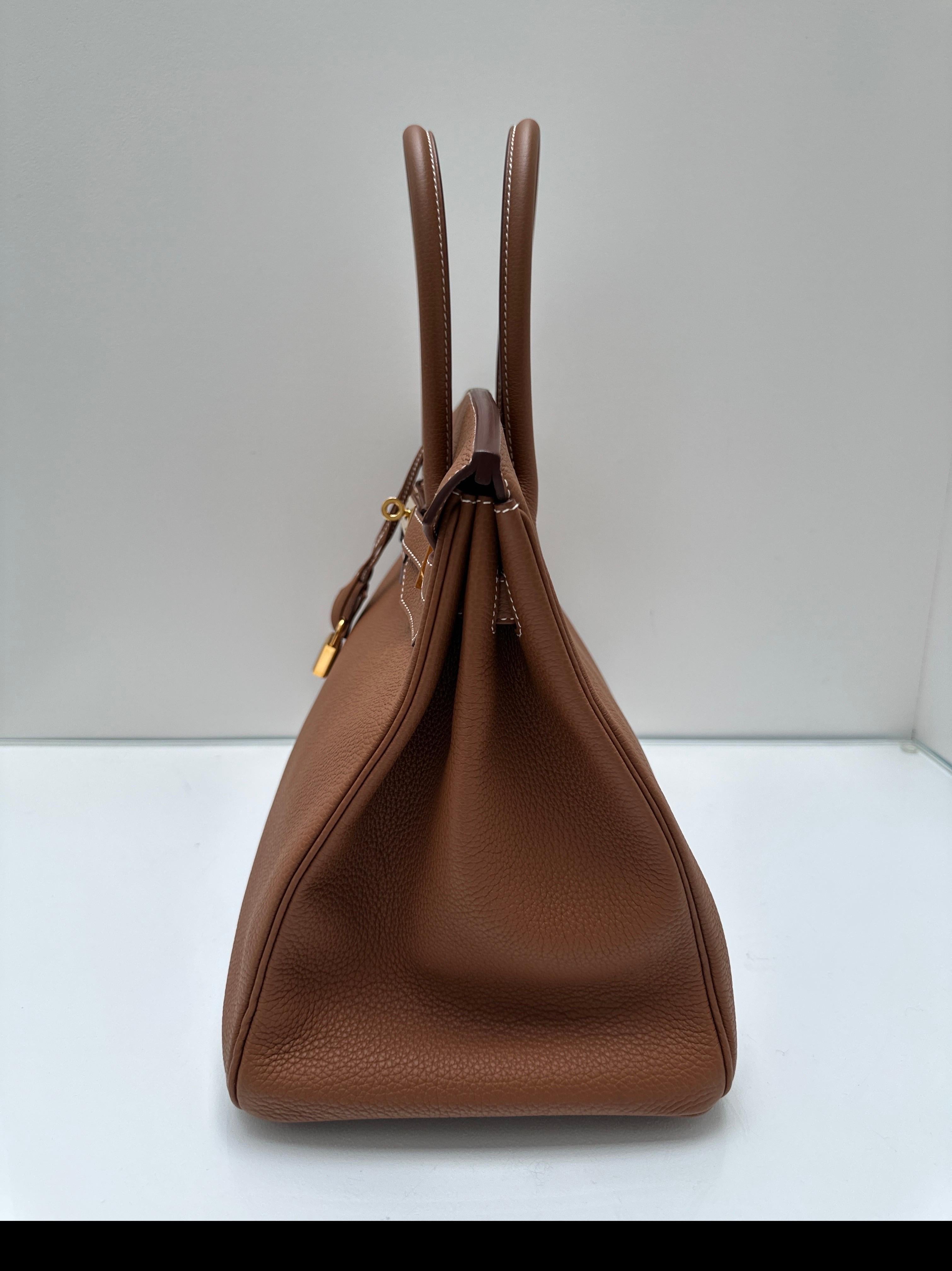 Borsa Birkin 35 in oro di Hermes in vendita 10