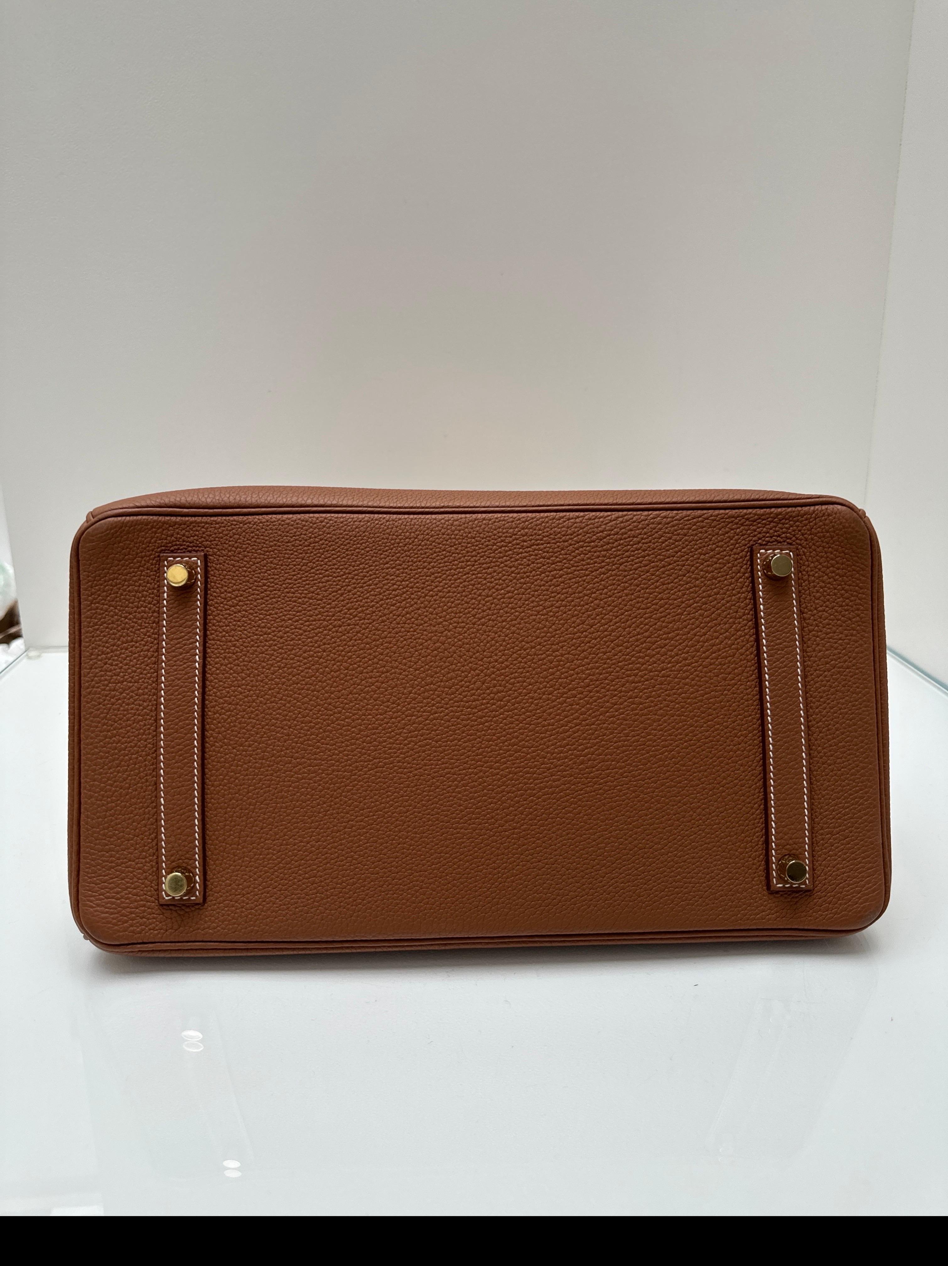 Borsa Birkin 35 in oro di Hermes in vendita 11