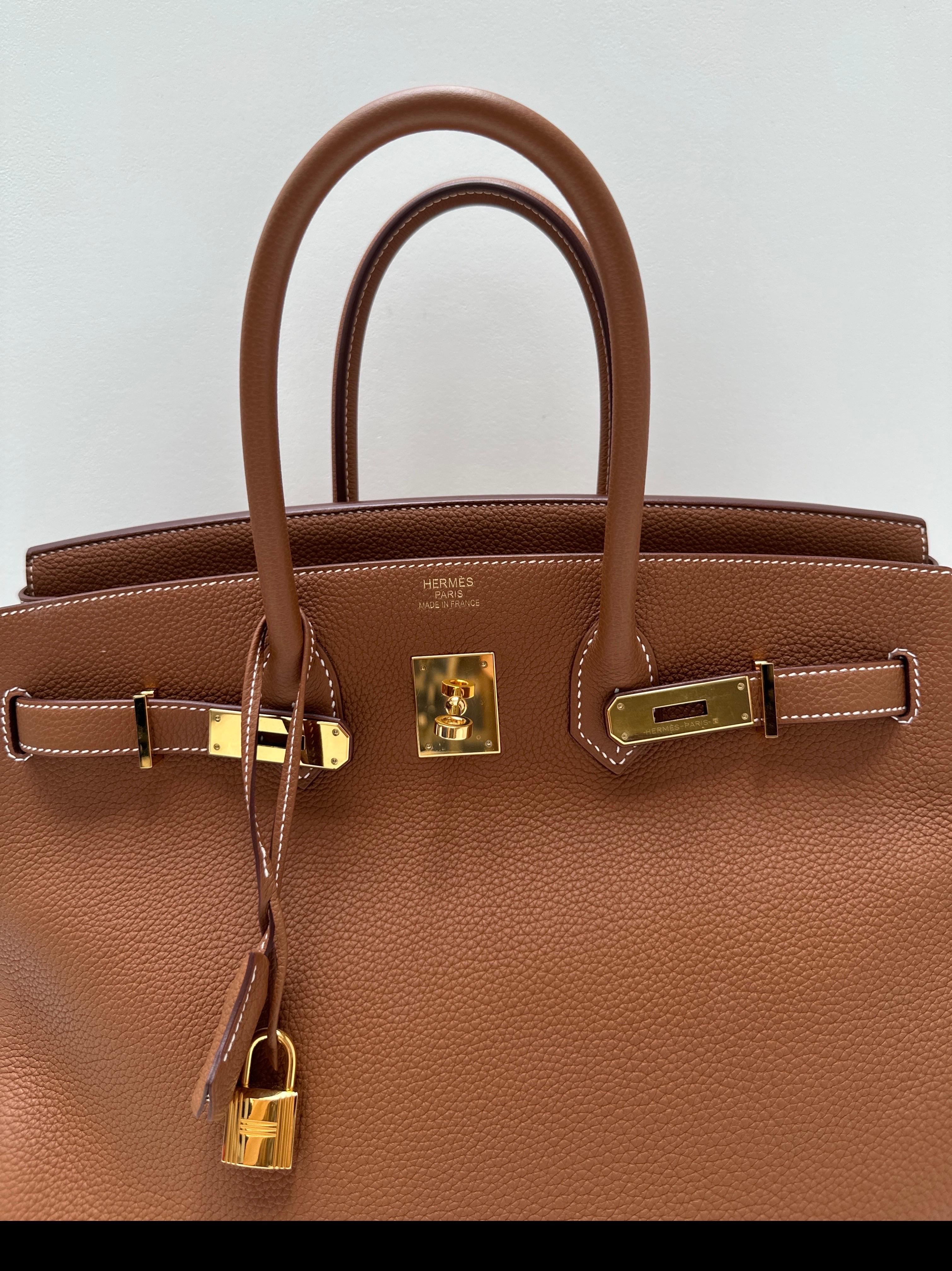 Marrone Borsa Birkin 35 in oro di Hermes in vendita