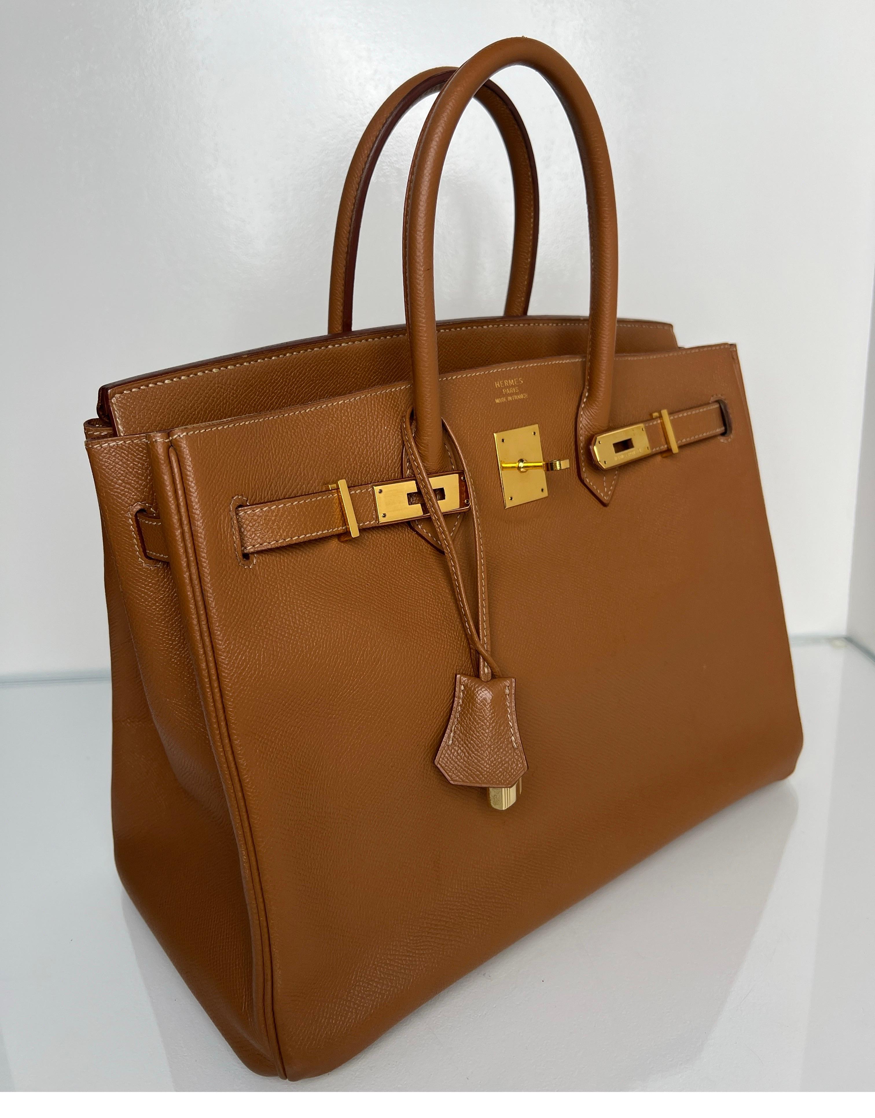 Hermes Gold Birkin 35 Bag In Good Condition In Athens, GA