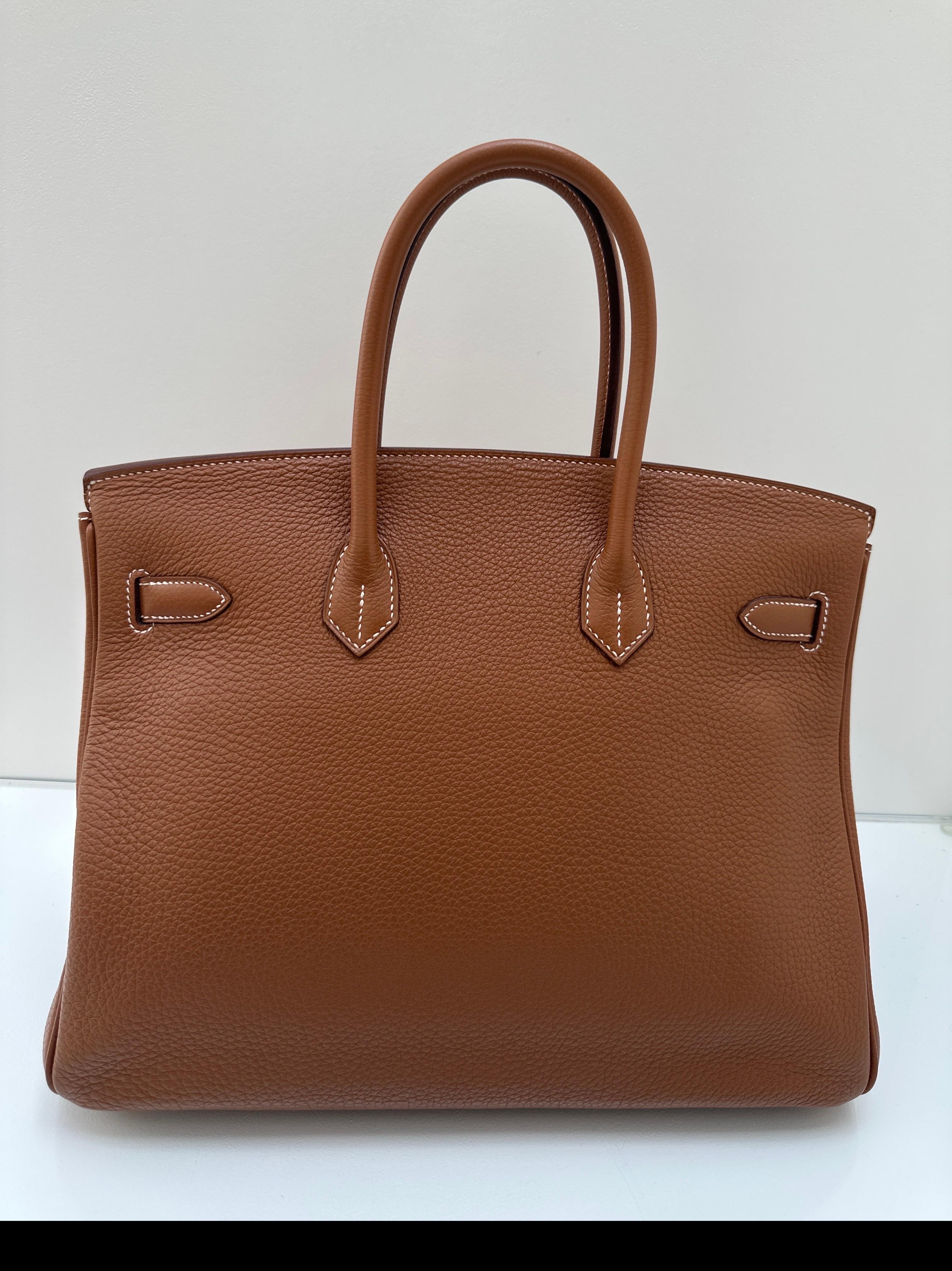 Hermes Gold Birkin 35 Bag In Excellent Condition In Athens, GA